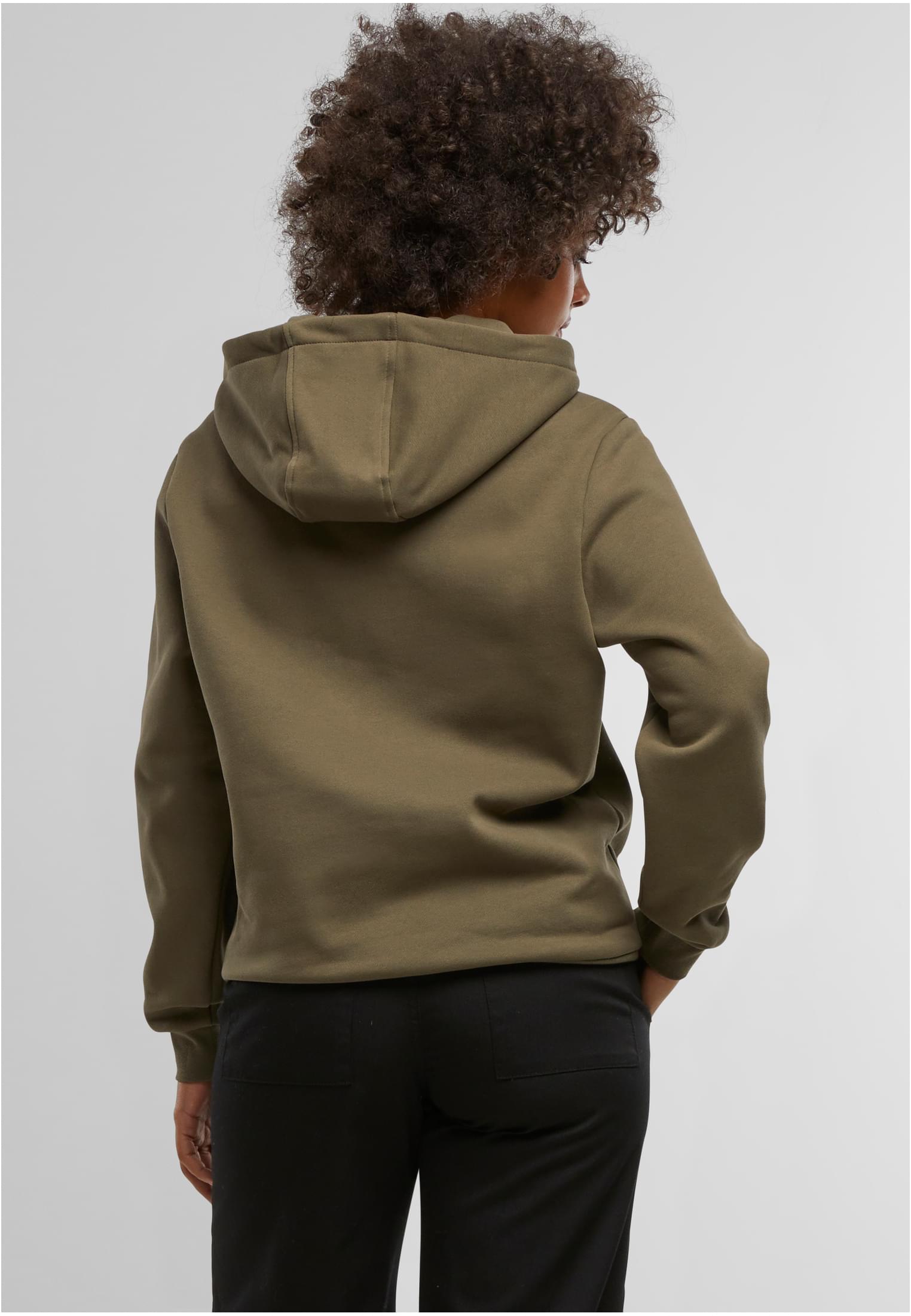 Ladies Loose Brushed Fleece Hoody | olive