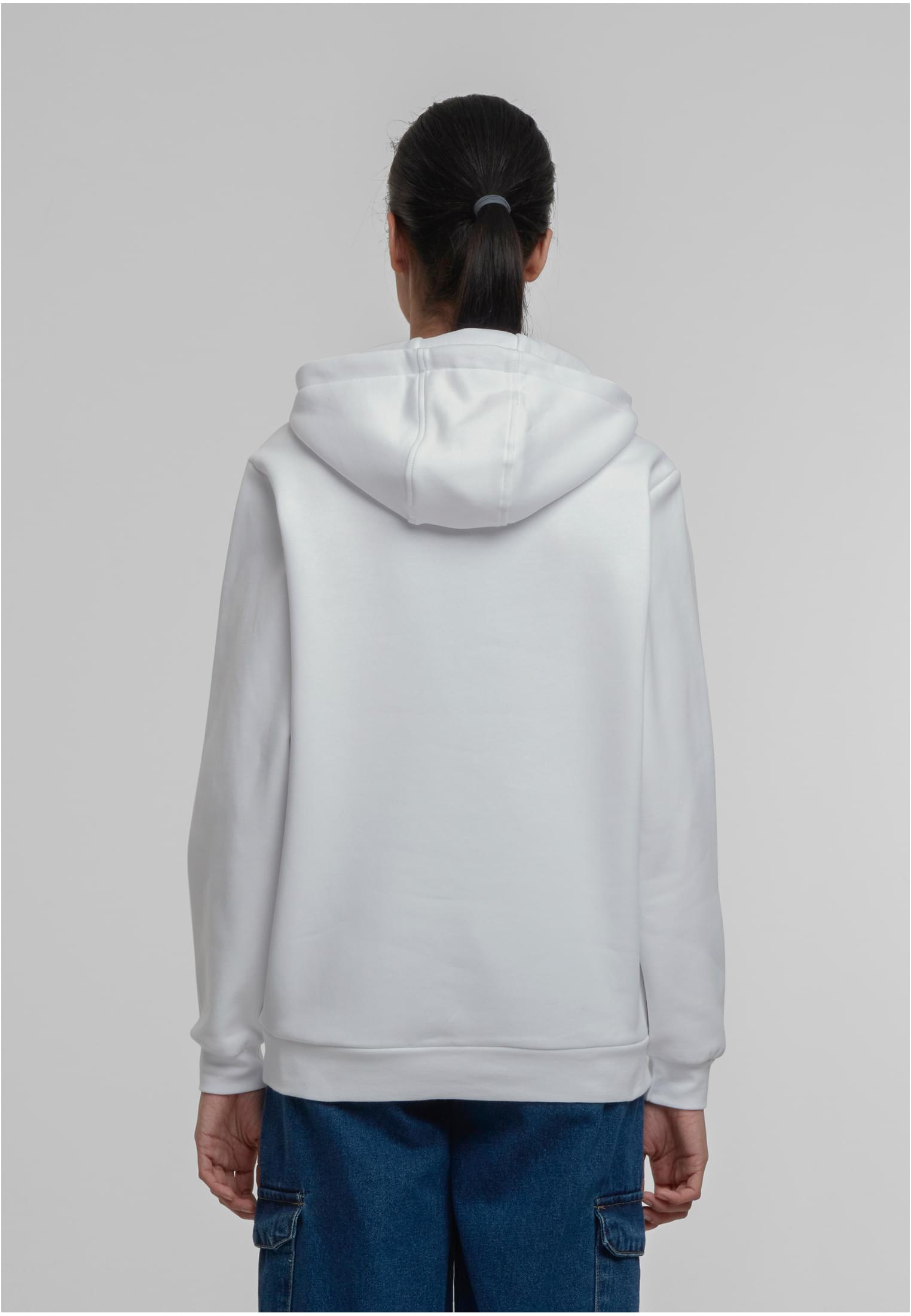 Ladies Loose Brushed Fleece Hoody | white