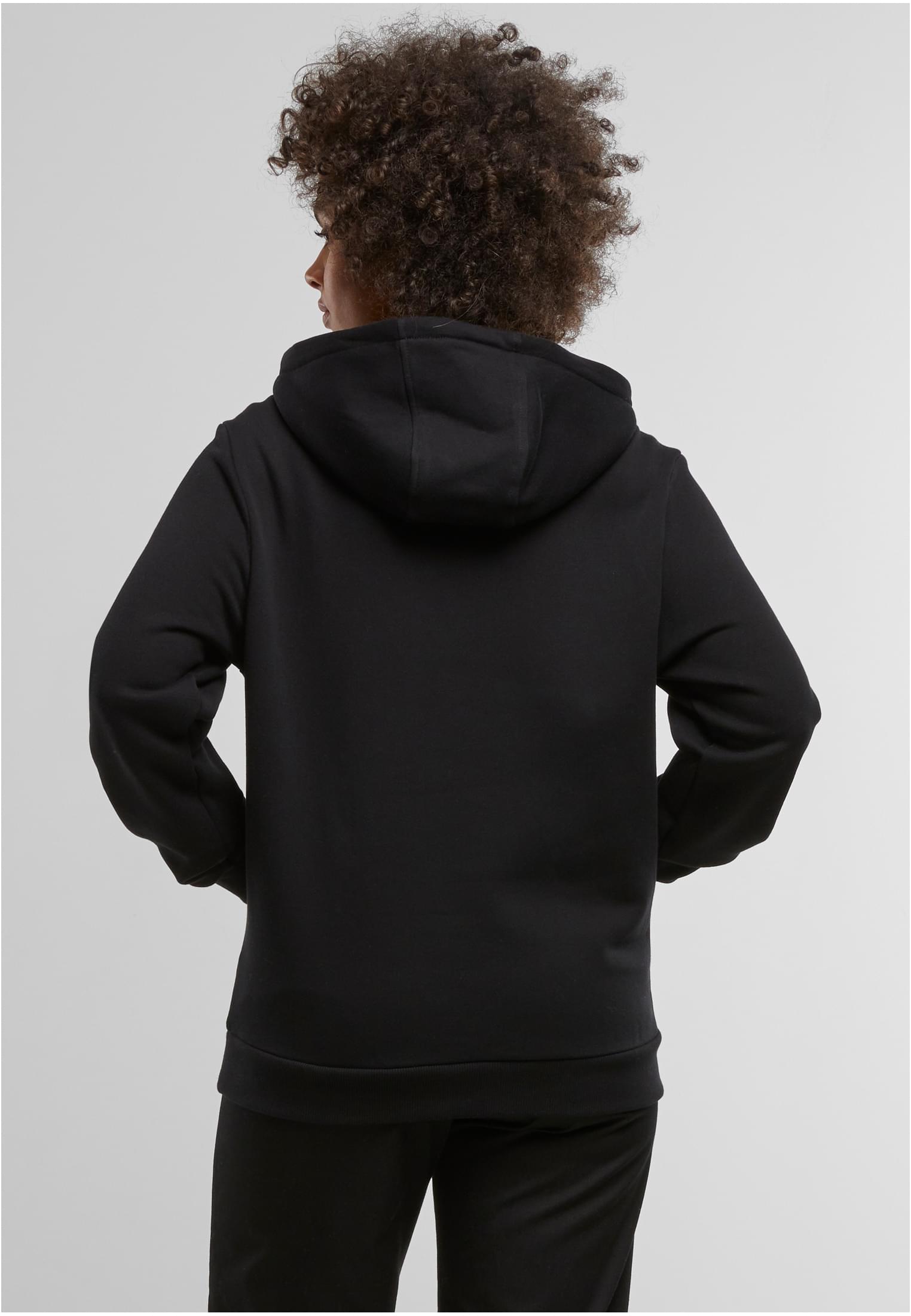 Ladies Organic Loose Brushed Fleece Hoody | black