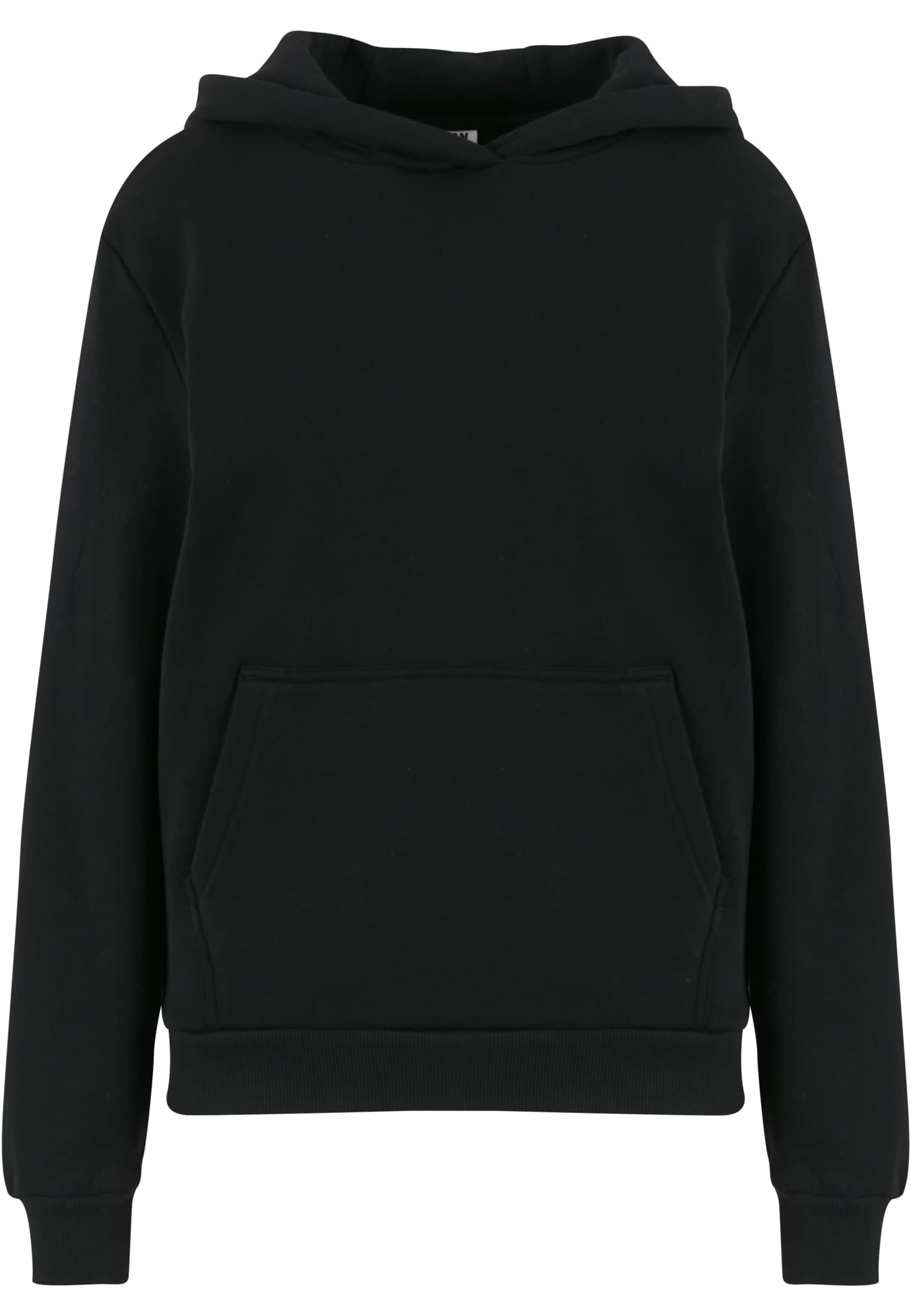 Ladies Organic Loose Brushed Fleece Hoody | black