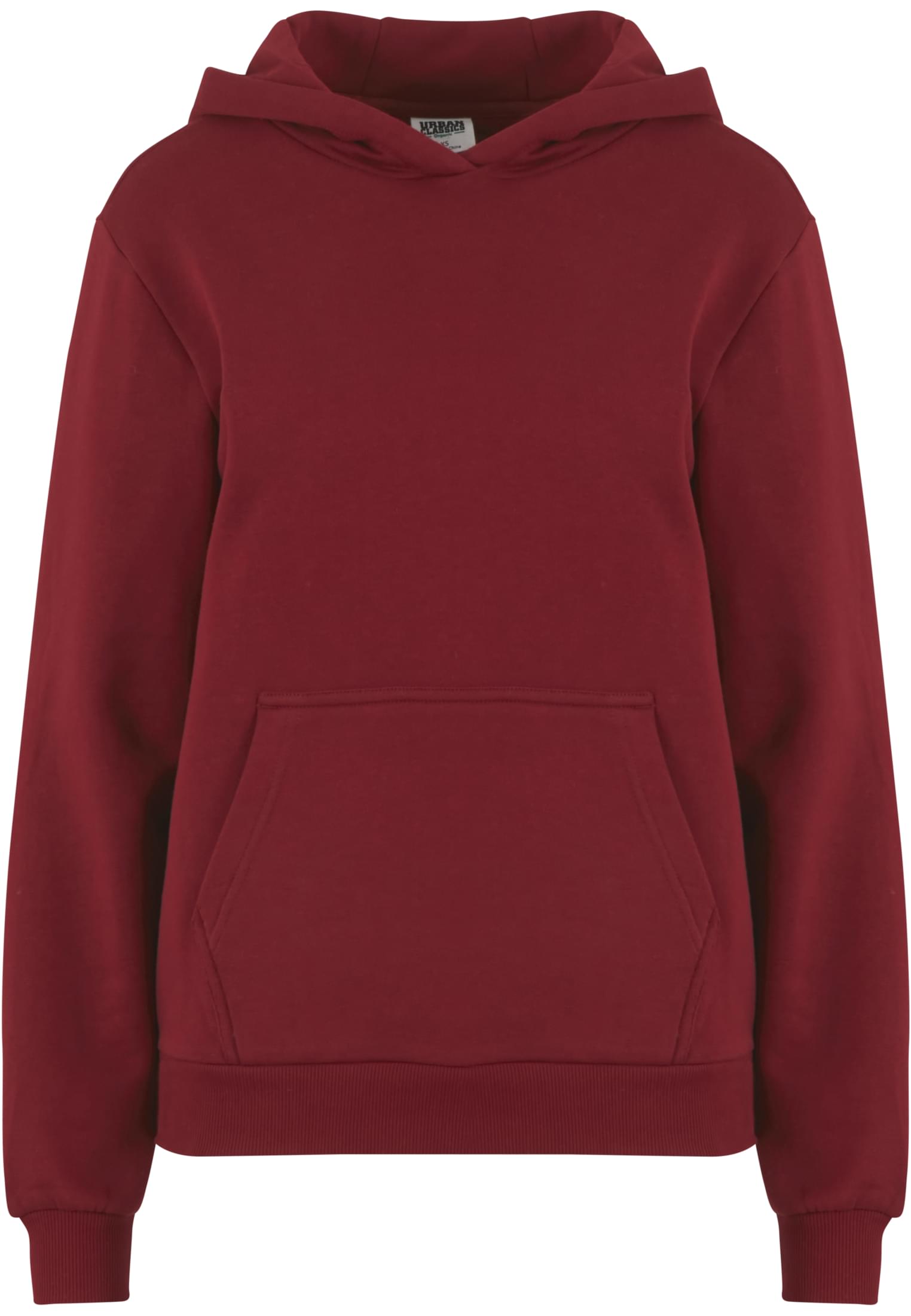 Ladies Organic Loose Brushed Fleece Hoody | burgundy