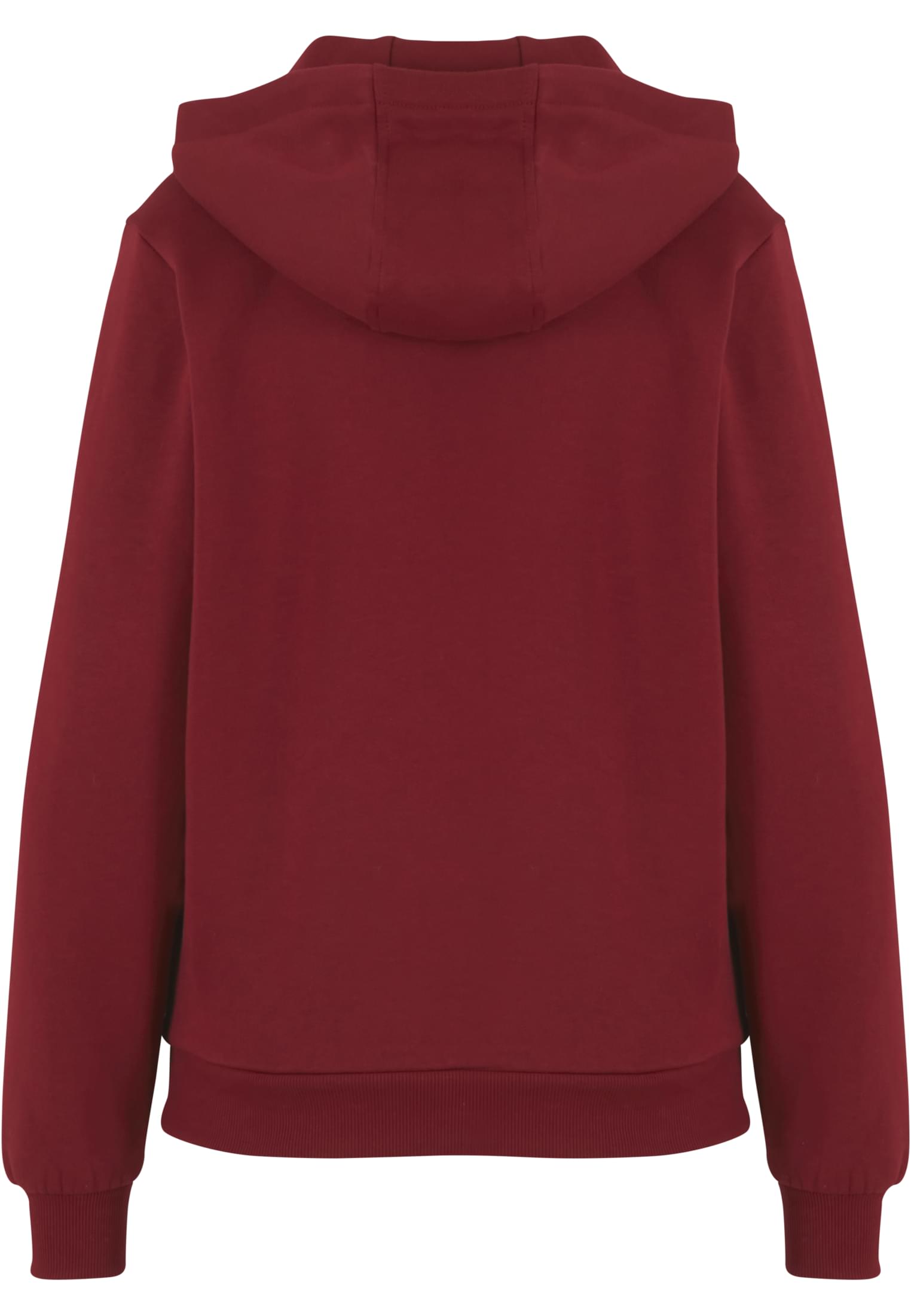 Ladies Organic Loose Brushed Fleece Hoody | burgundy