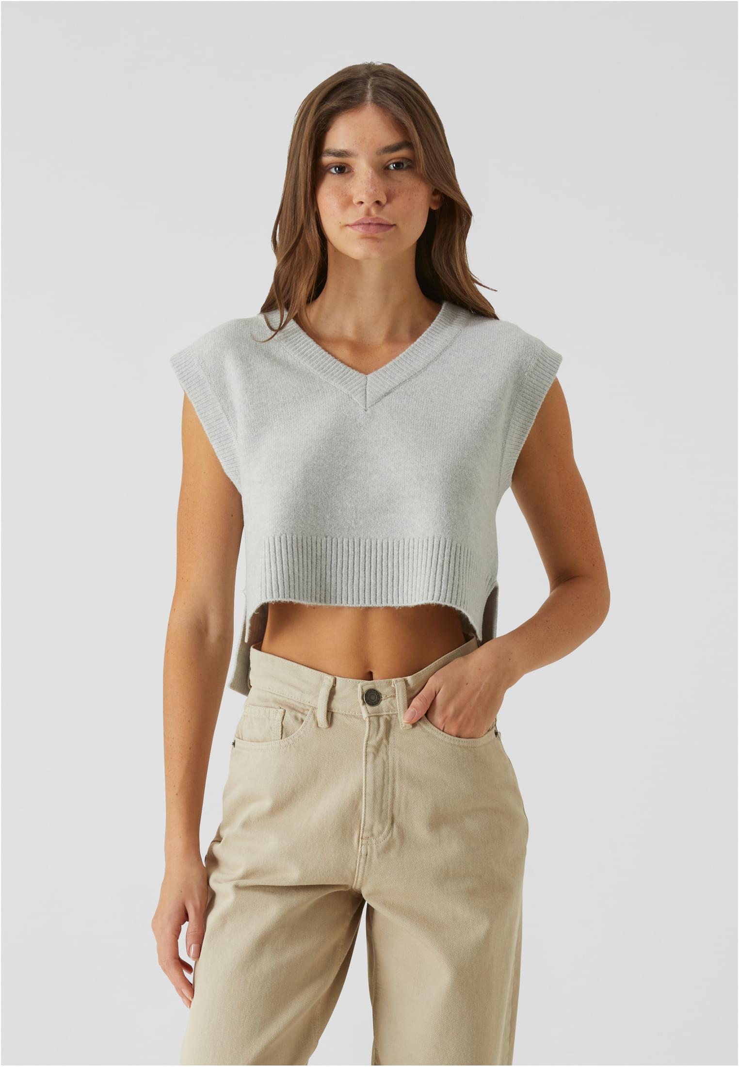 Ladies Soft Knit Pullunder | lightasphalt