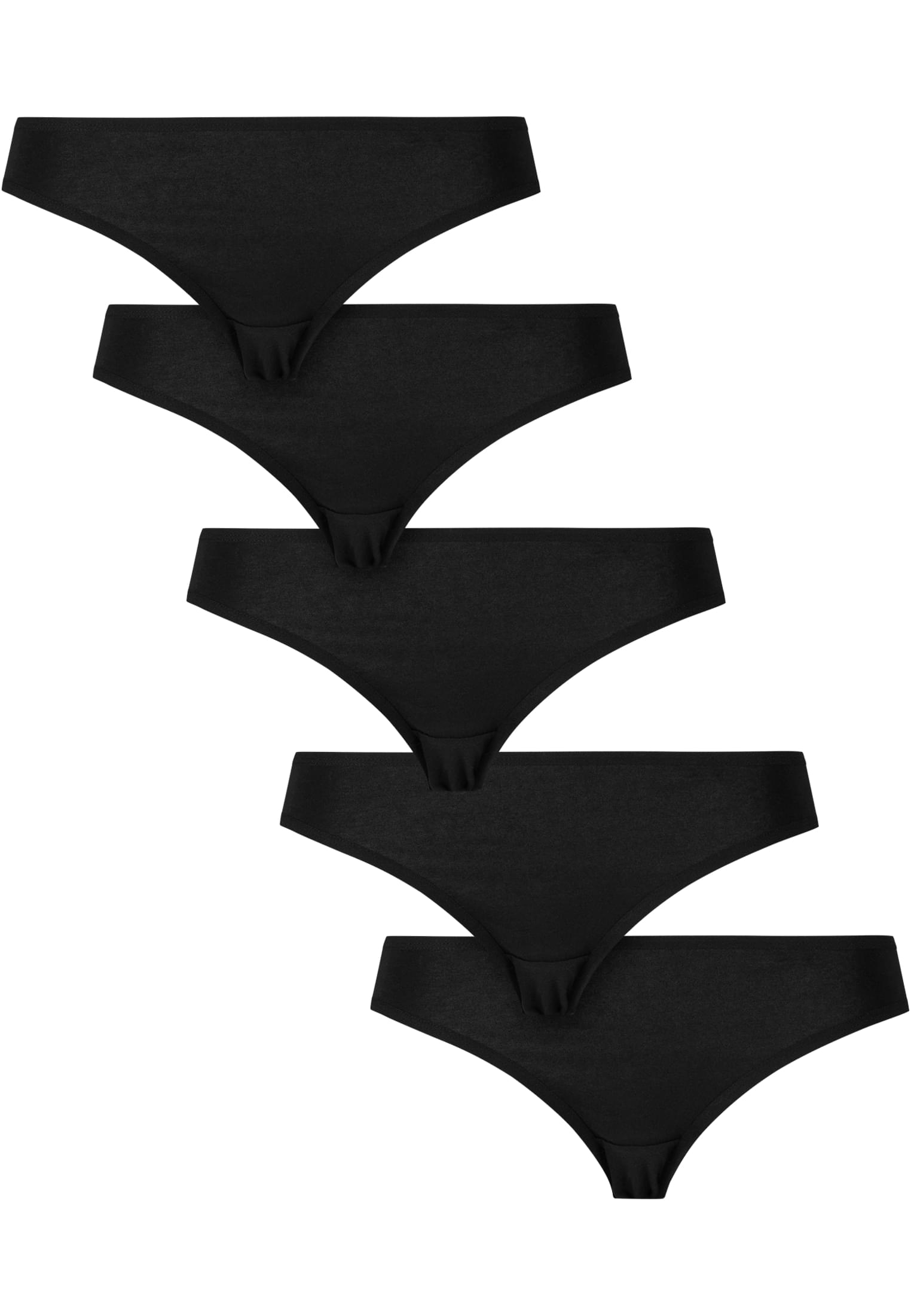 Ladies Basic Cotton Slip 5-Pack | black+black+black+black+black