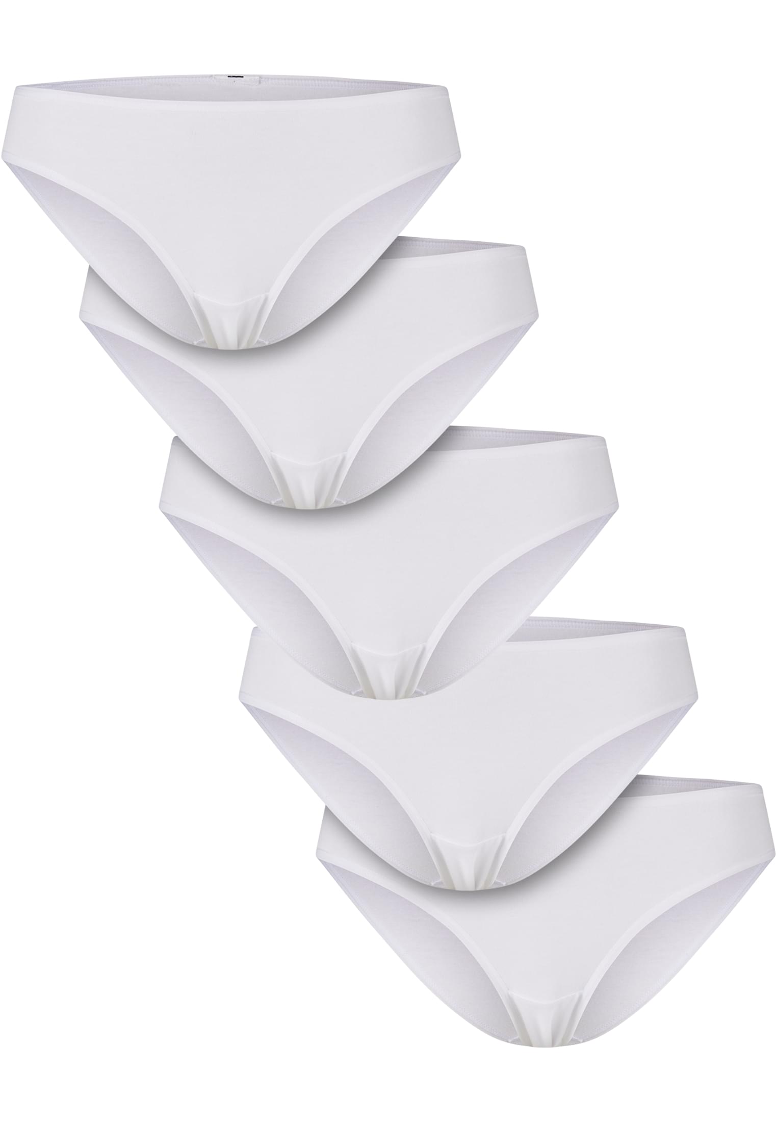 Ladies Basic Cotton Slip 5-Pack | white+white+white+white+white