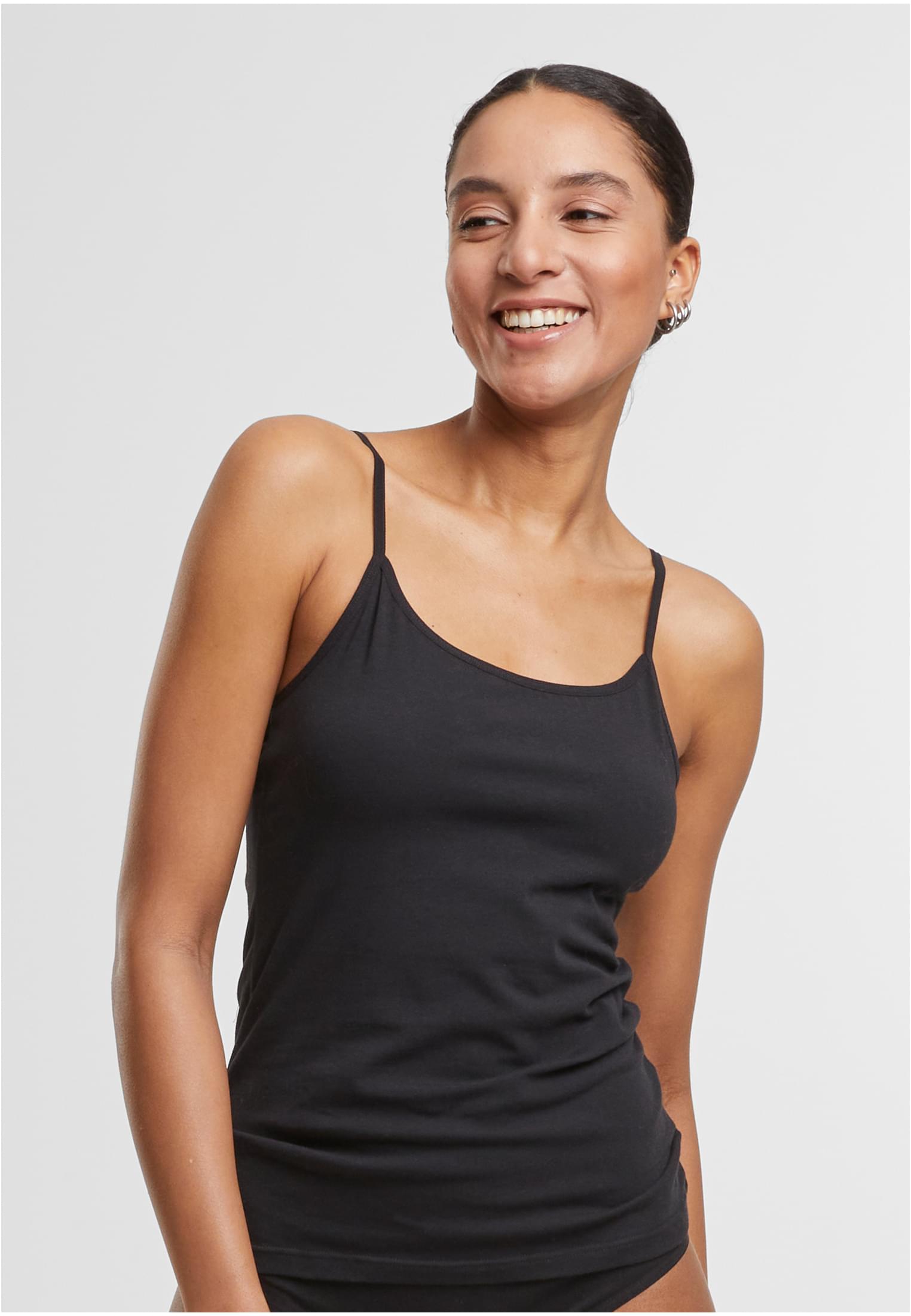 Ladies Basic Tank Top Cotton 2-Pack | black+black