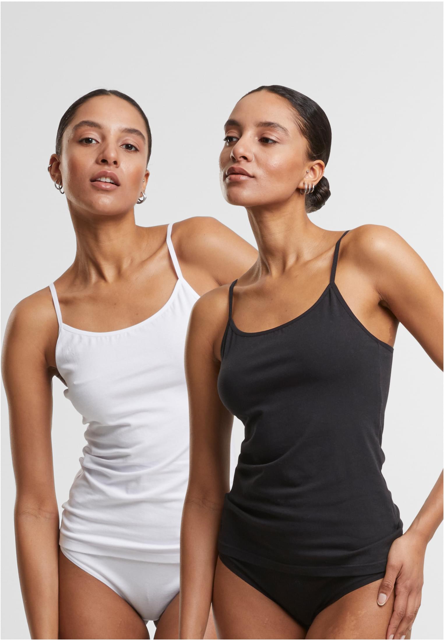 Ladies Basic Tank Top Cotton 2-Pack | black+white
