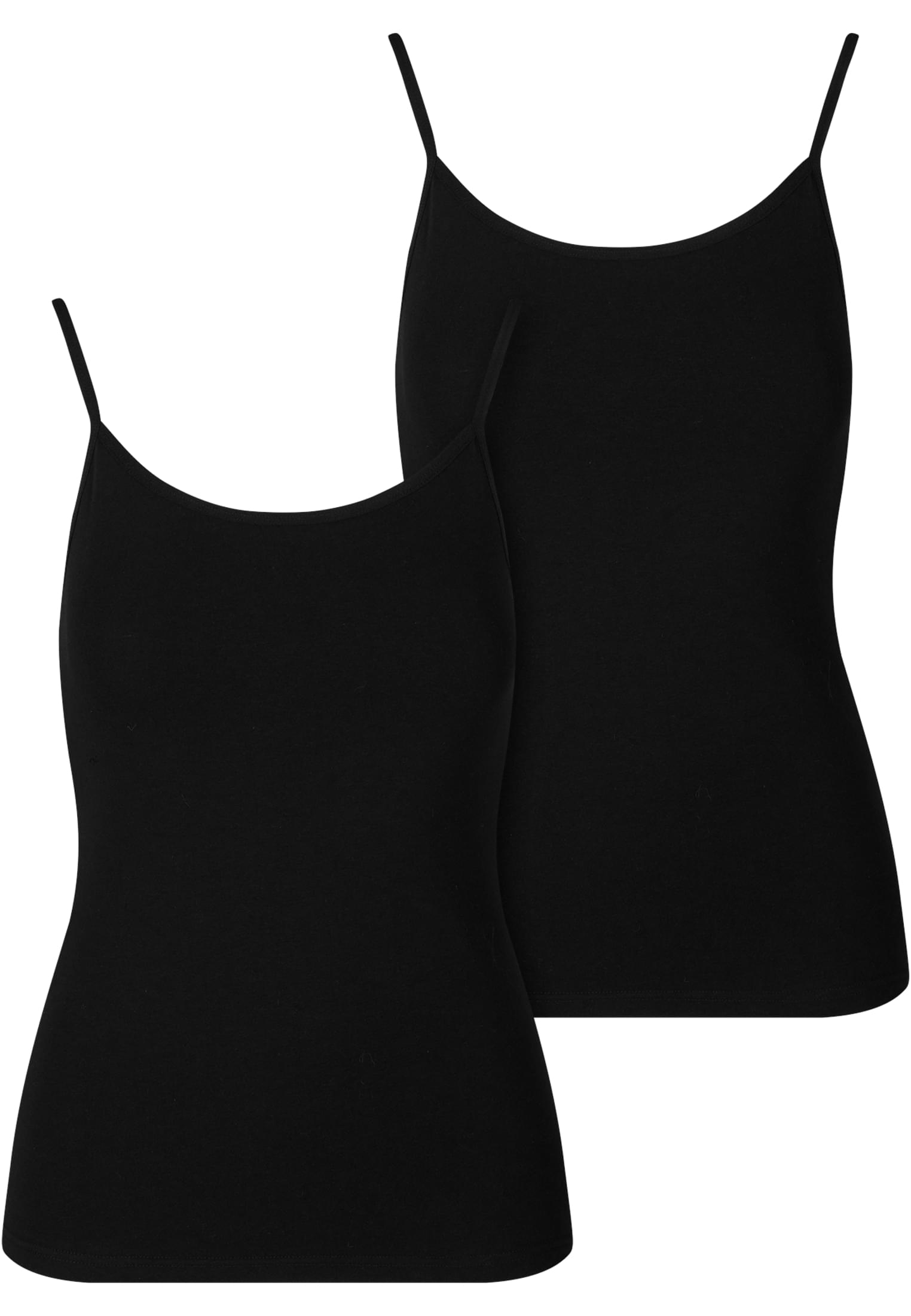 Ladies Basic Tank Top Cotton 2-Pack | black+black