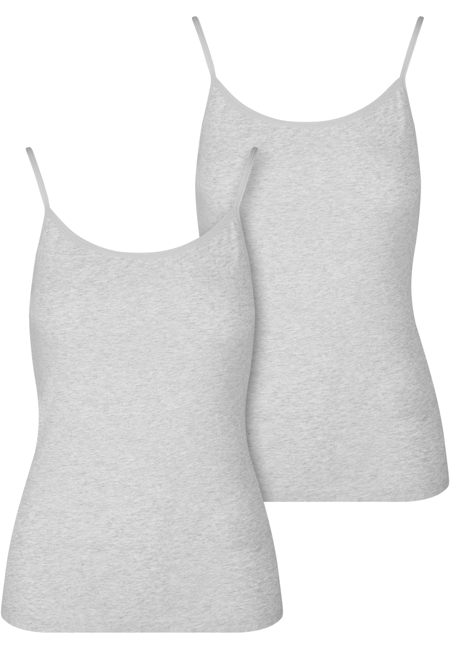 Ladies Basic Tank Top Cotton 2-Pack | heathergrey+heathergrey