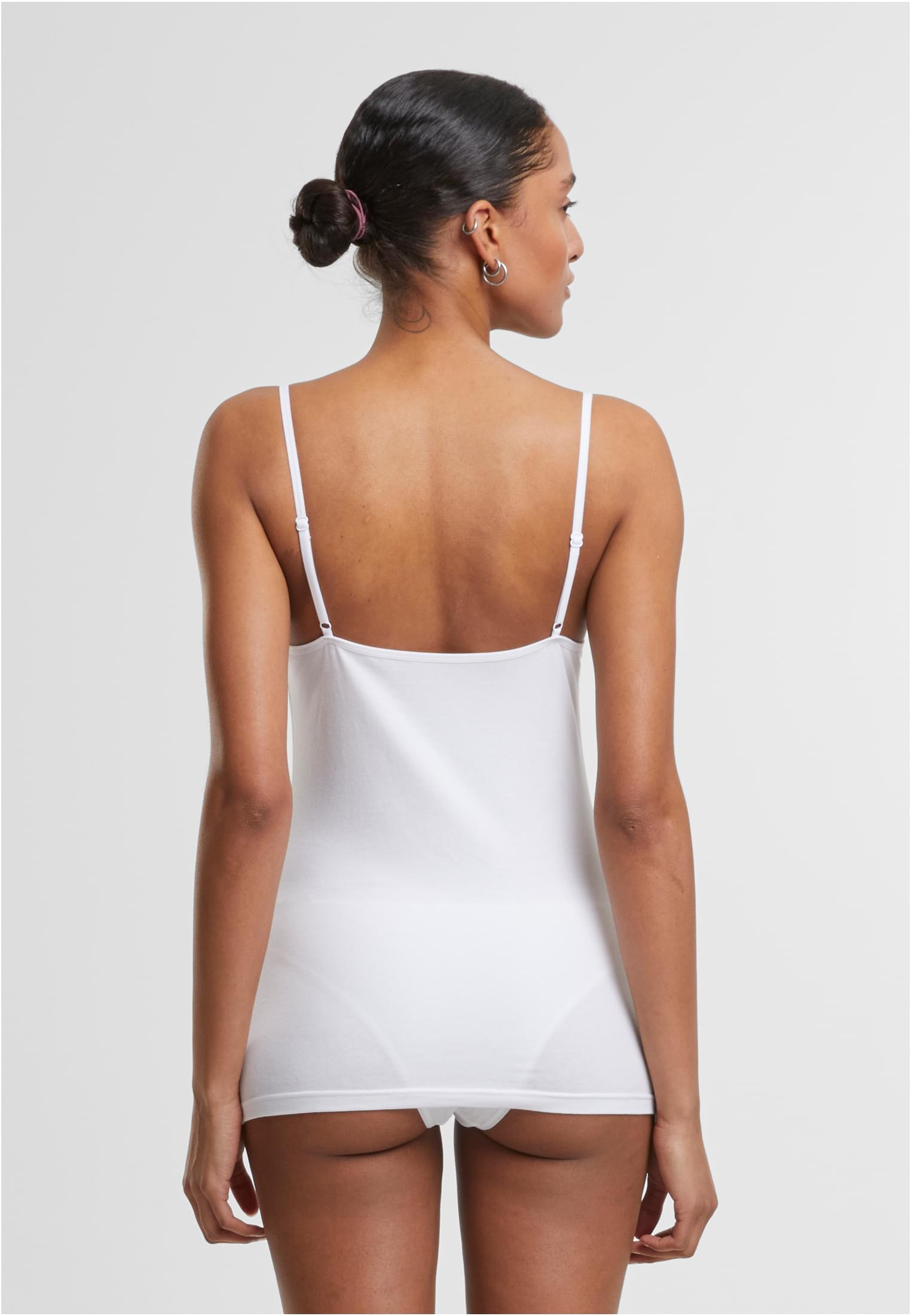 Ladies Basic Tank Top Cotton Lace 2-Pack | white+white