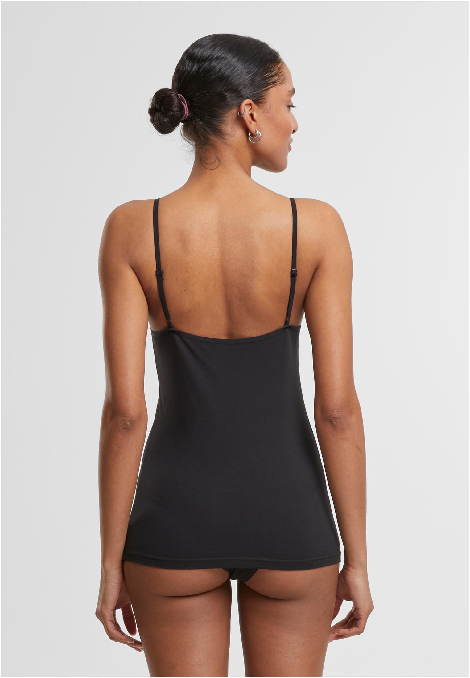 Ladies Basic Tank Top Cotton Lace 2-Pack | black+black