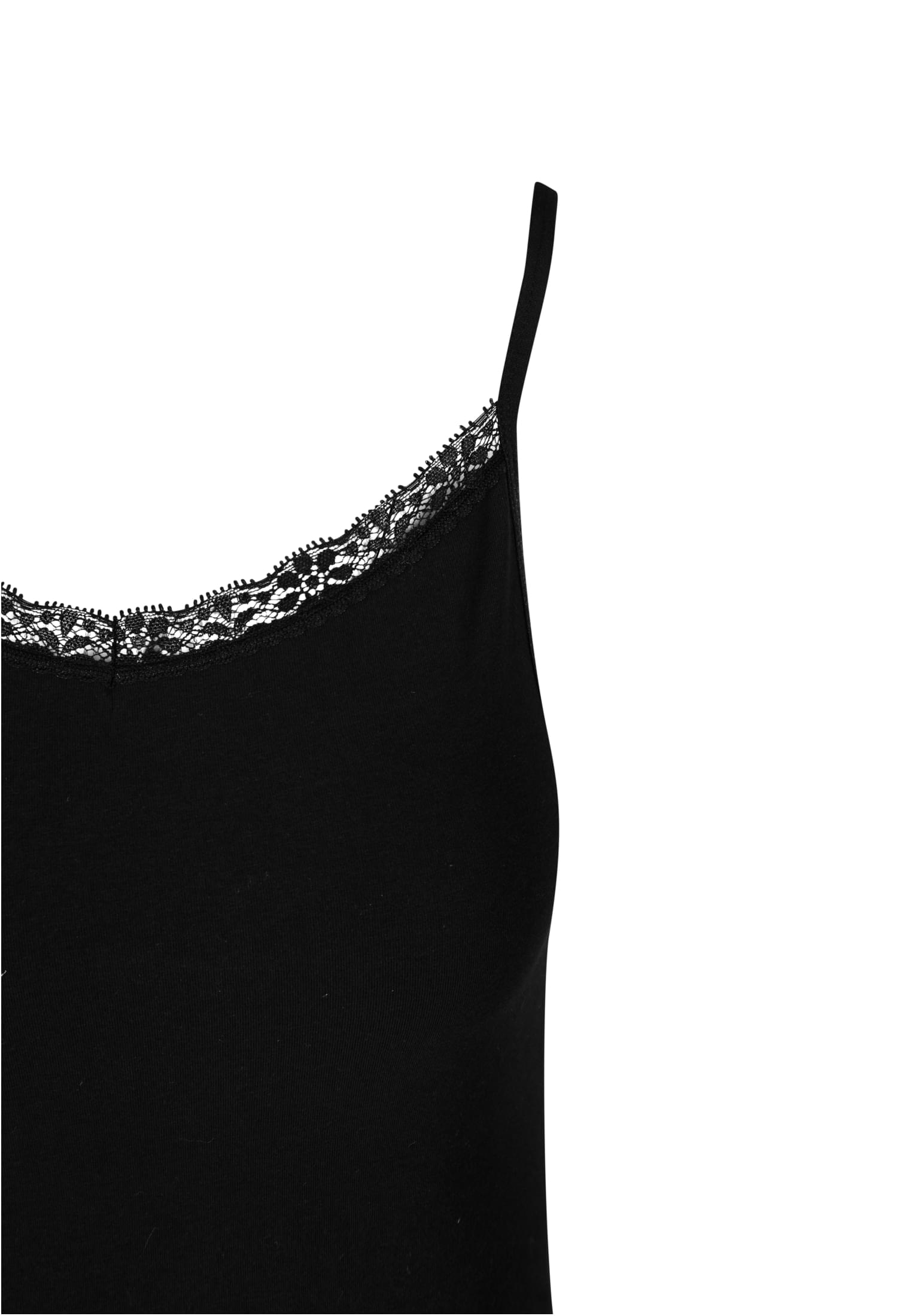 Ladies Basic Tank Top Cotton Lace 2-Pack | black+white