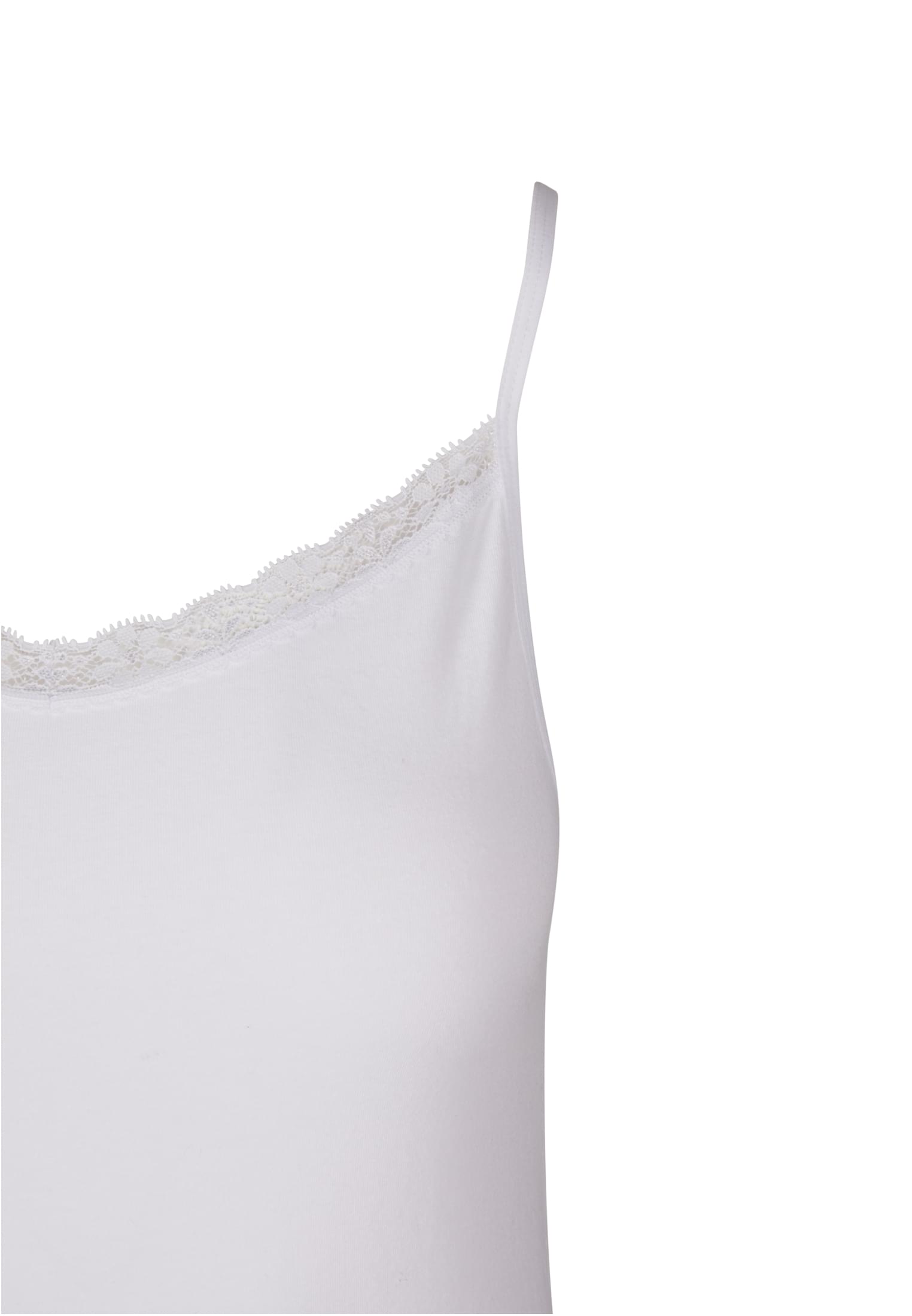 Ladies Basic Tank Top Cotton Lace 2-Pack | white+white