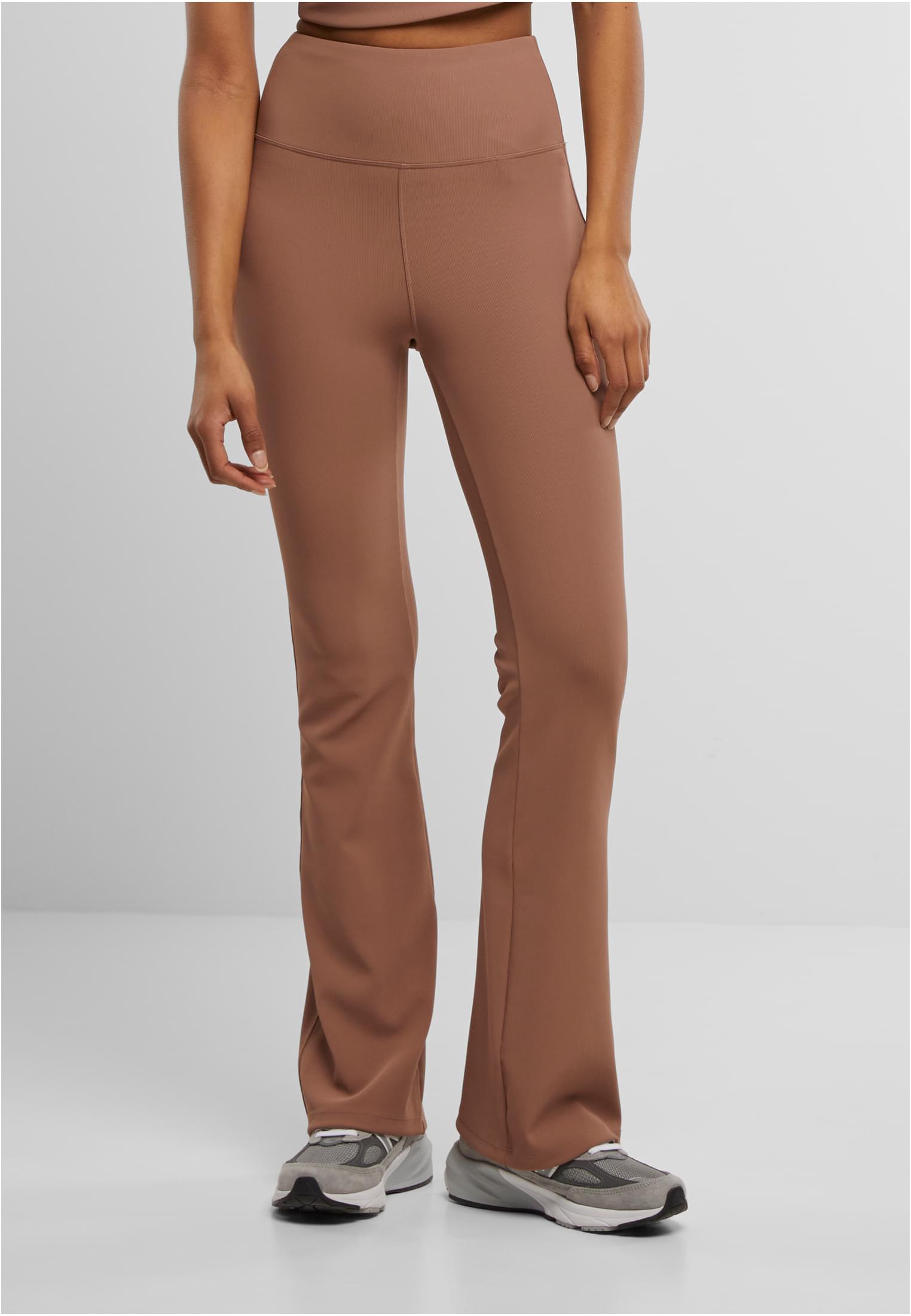 Ladies Flared Leggings Rib | light brown