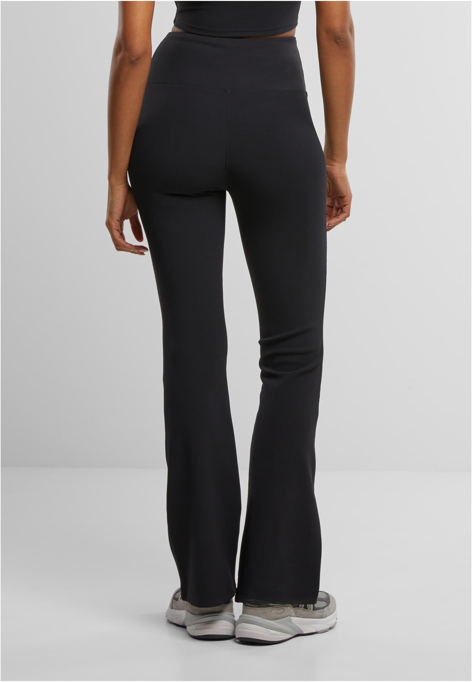 Ladies Flared Leggings Rib | black