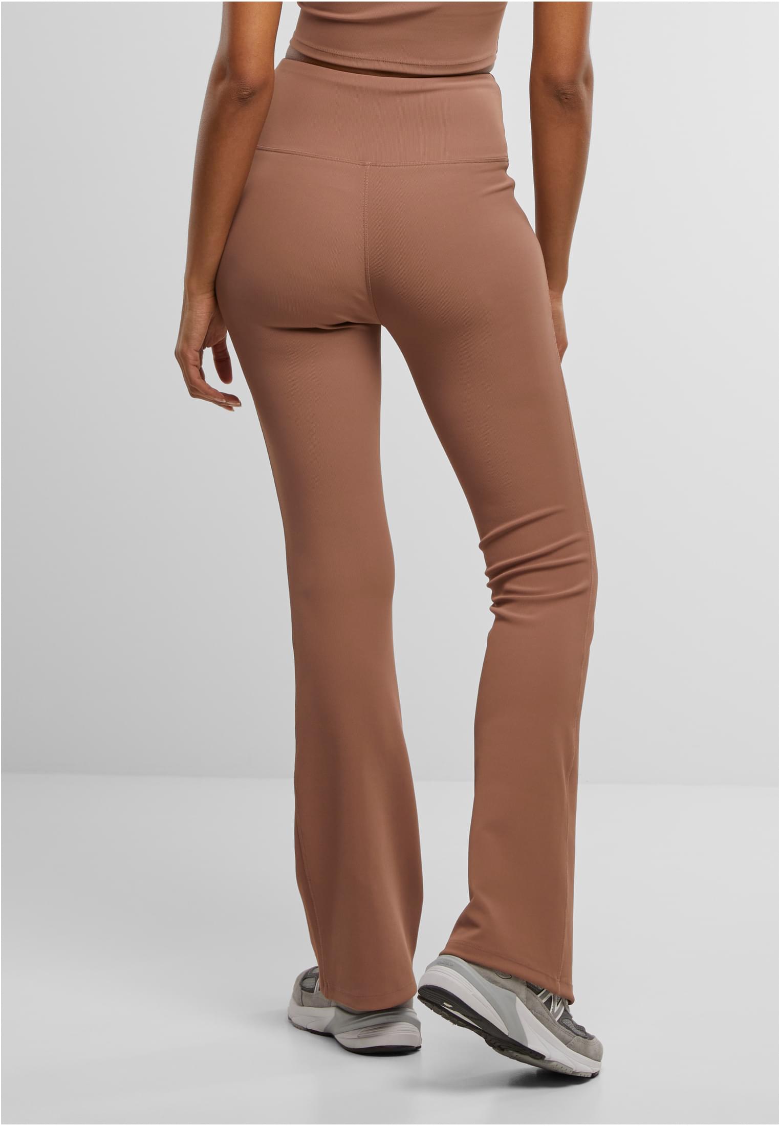 Ladies Flared Leggings Rib | light brown