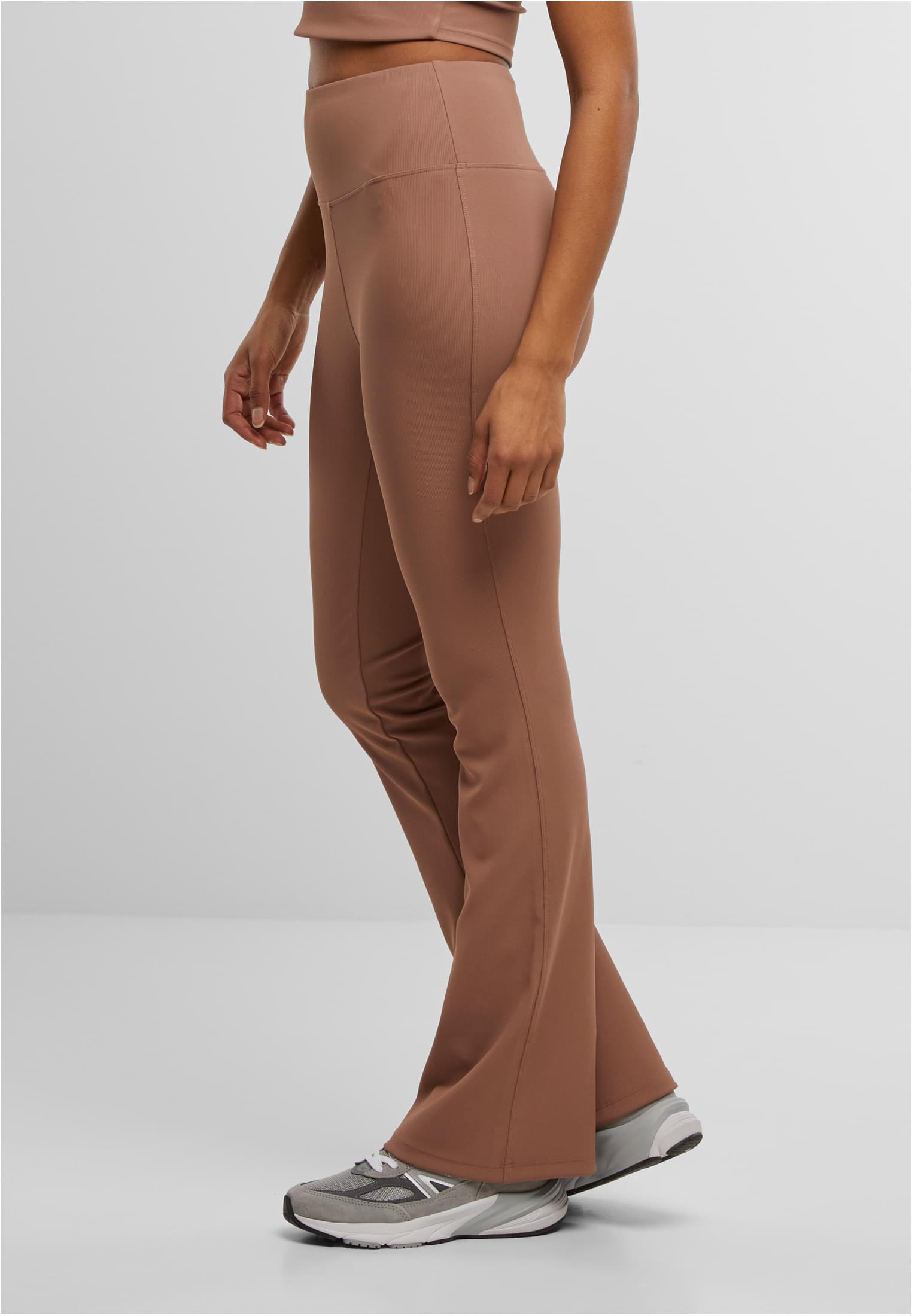 Ladies Flared Leggings Rib | light brown