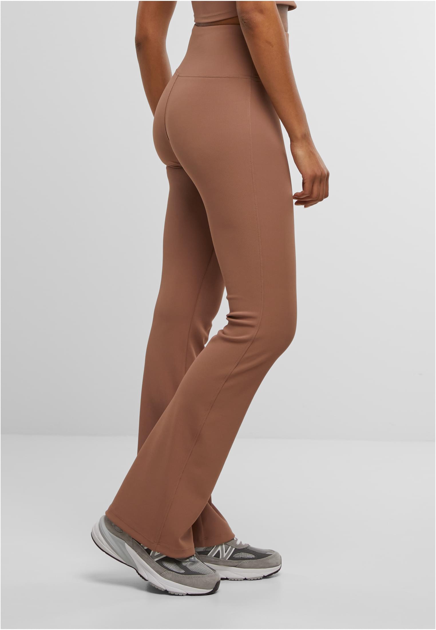 Ladies Flared Leggings Rib | light brown