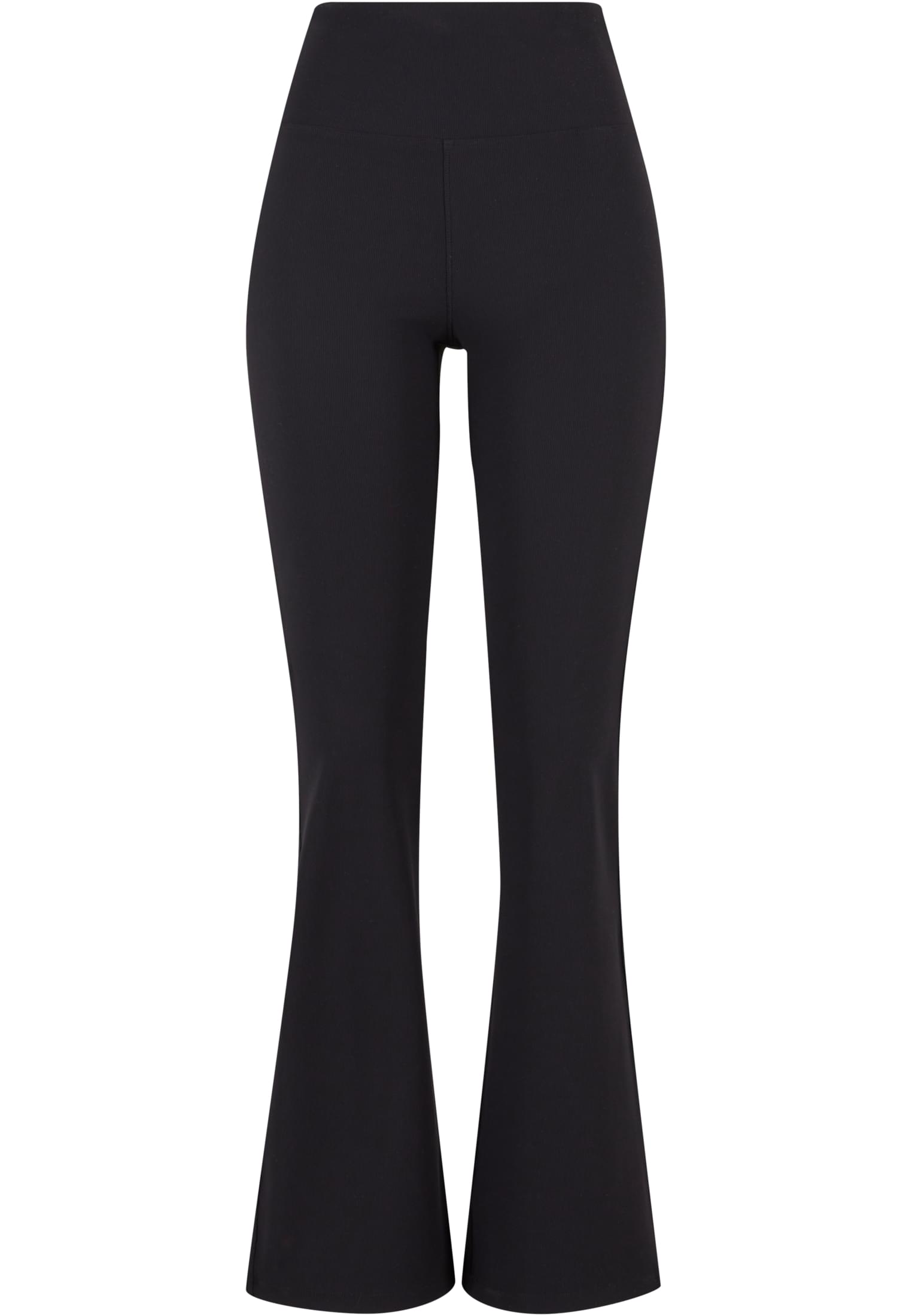 Ladies Flared Leggings Rib | black