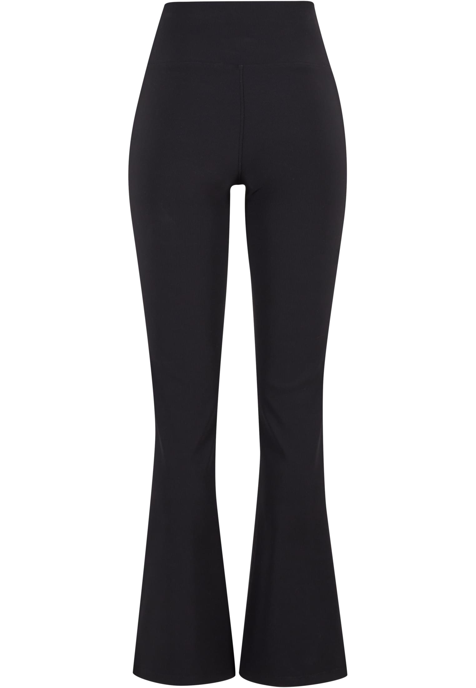 Ladies Flared Leggings Rib | black
