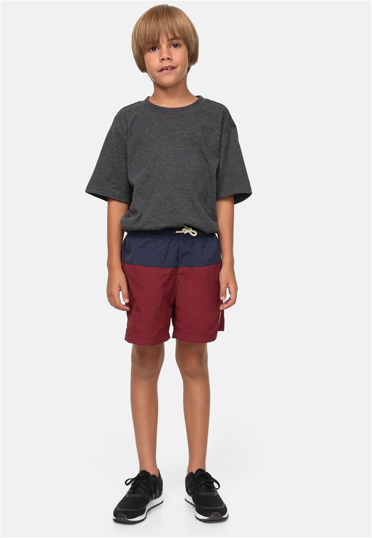Boys Block Swim Shorts | navy/burgundy