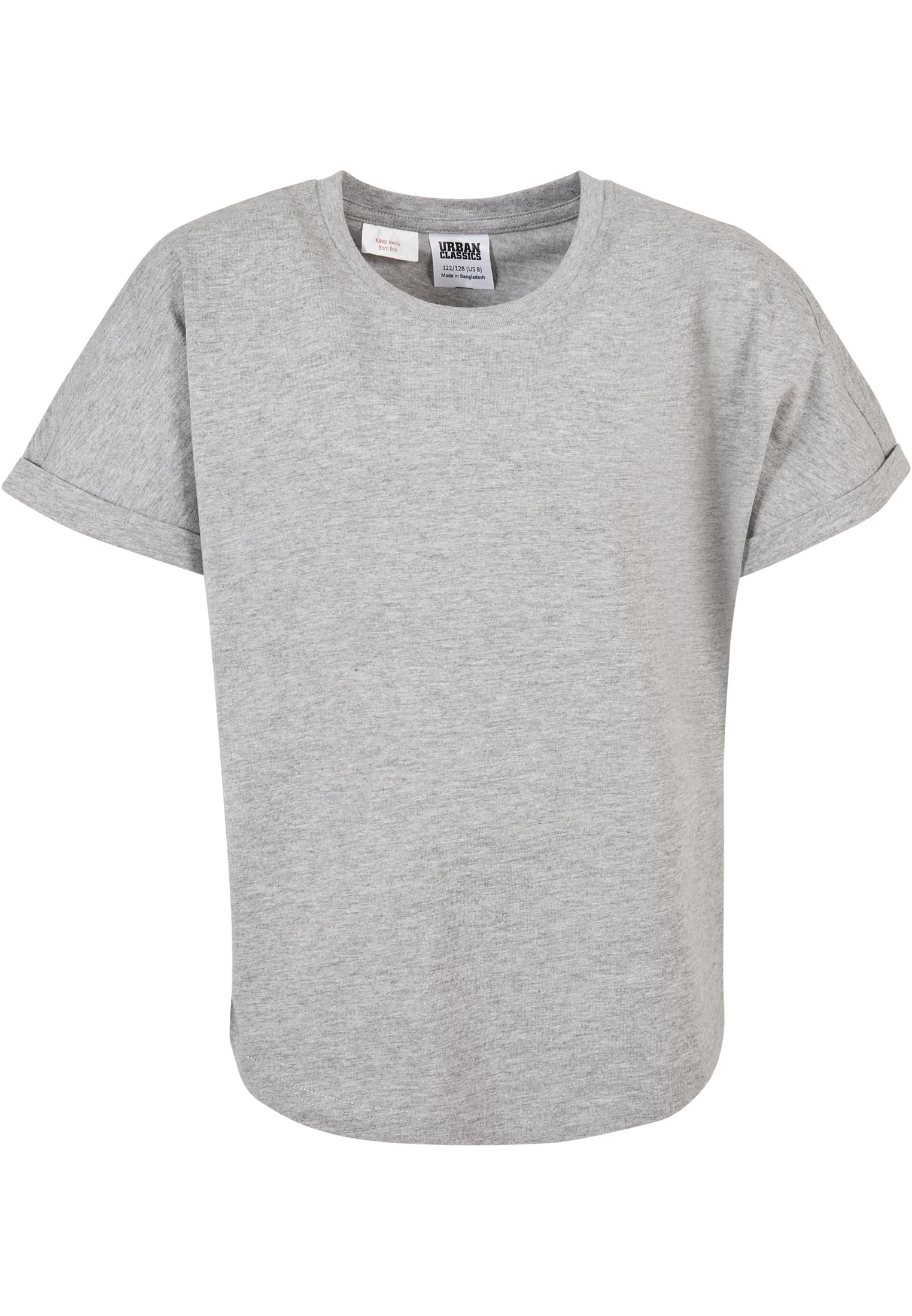 Boys Long Shaped Turnup Tee | grey