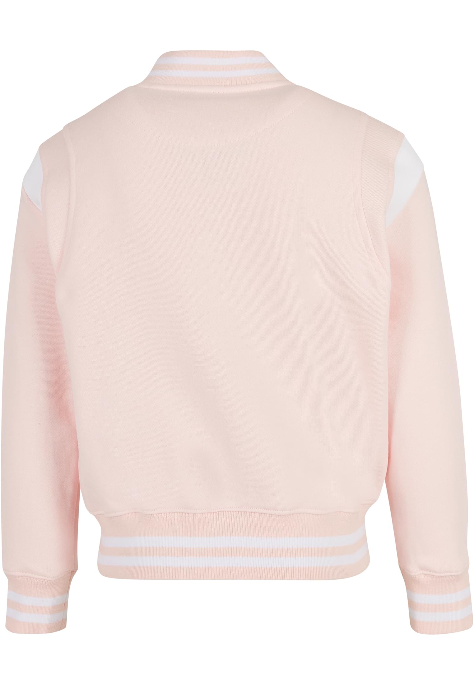 Girls Inset College Sweat Jacket | pink/white