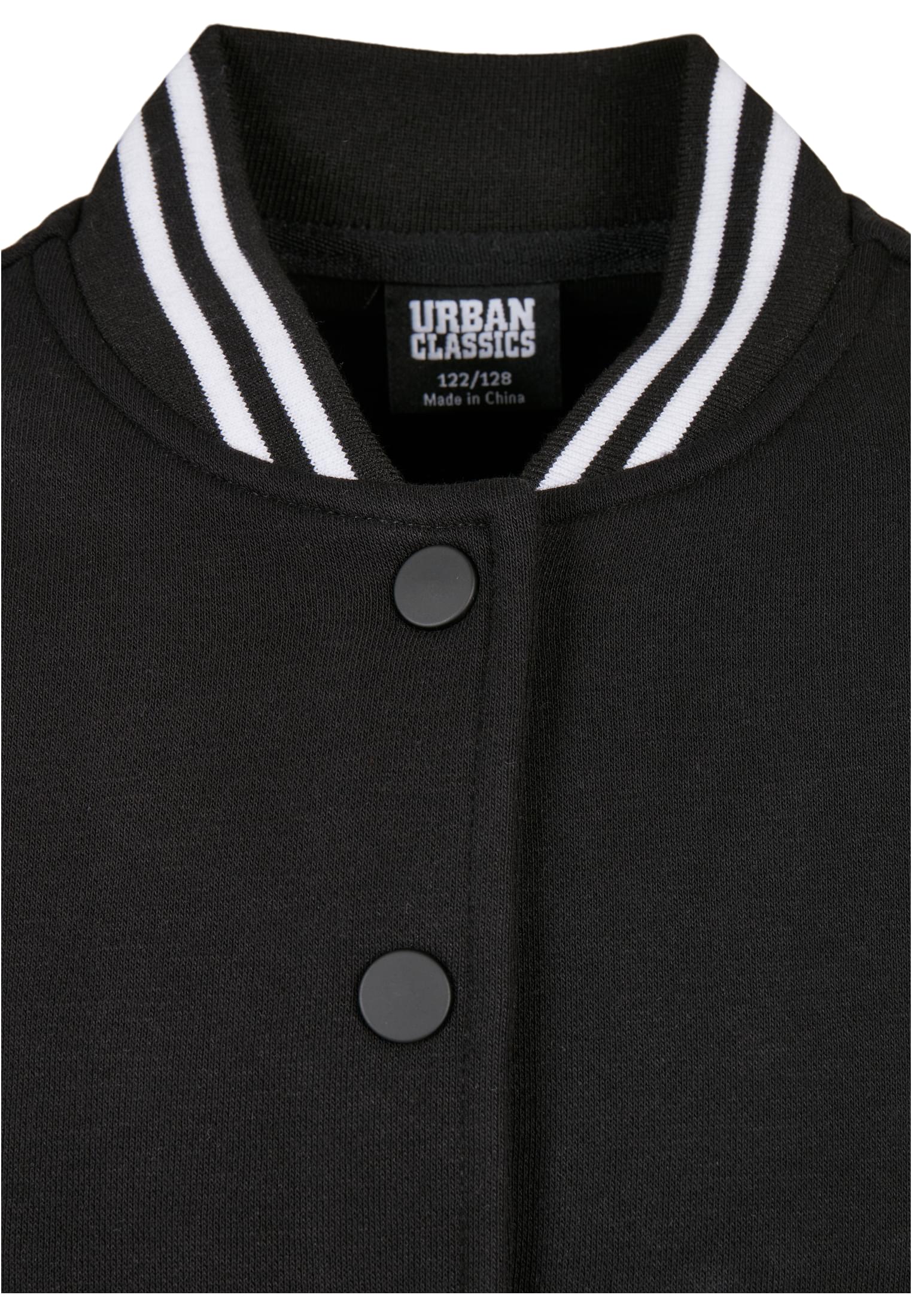 Girls Inset College Sweat Jacket | black/white