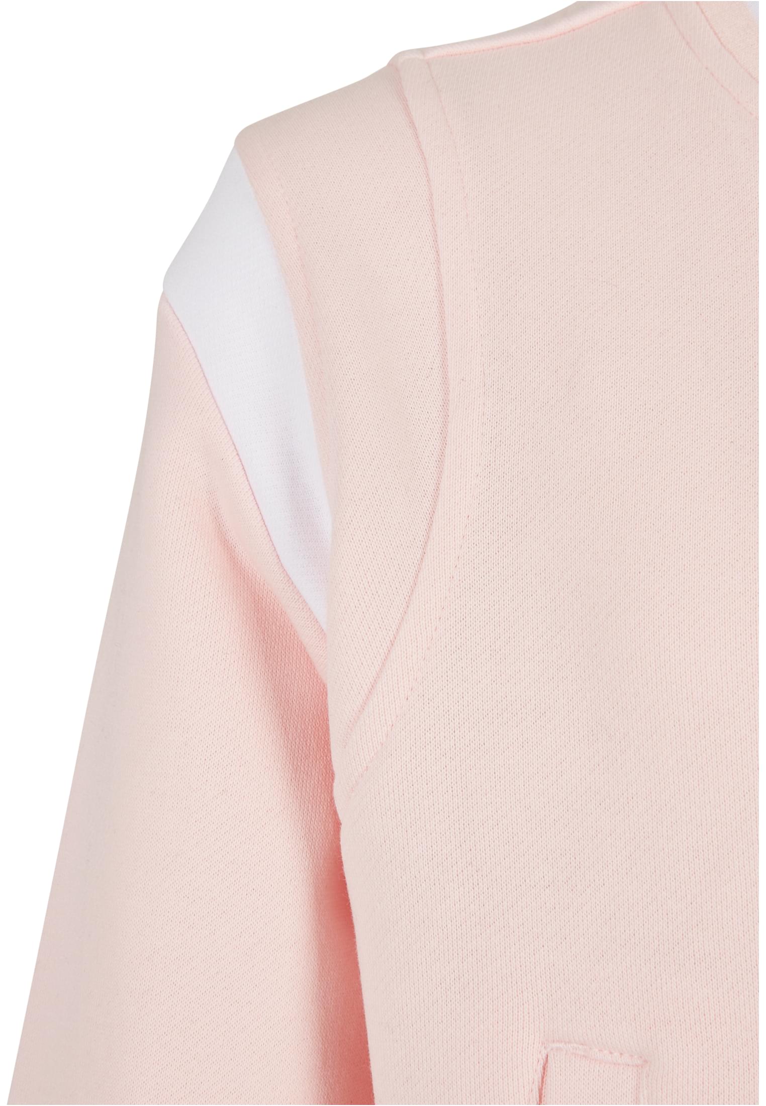 Girls Inset College Sweat Jacket | pink/white