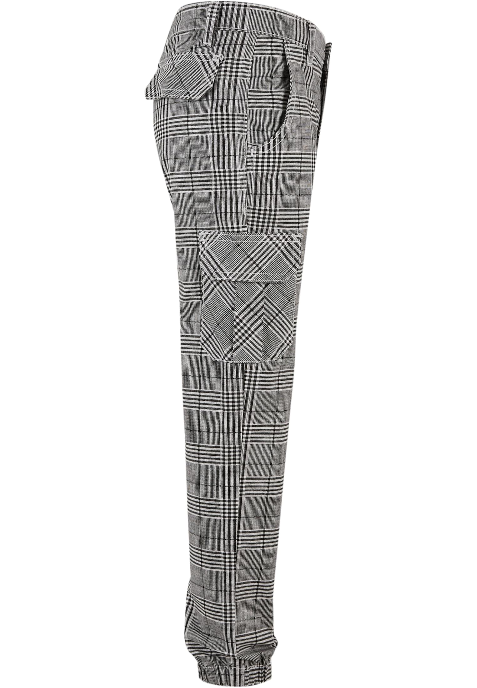 Boys AOP Glencheck Cargo Jog Pants | black/white