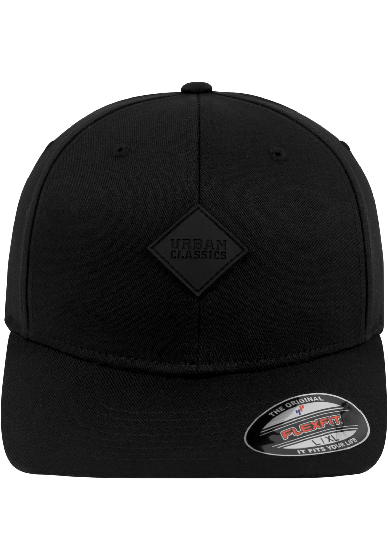 Synthetic Leatherpatch Flexfit Cap | blk/blk