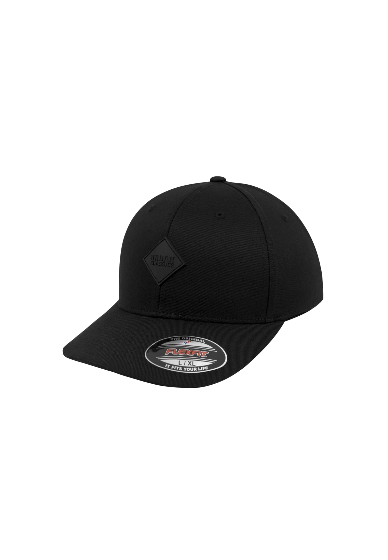 Synthetic Leatherpatch Flexfit Cap | blk/blk