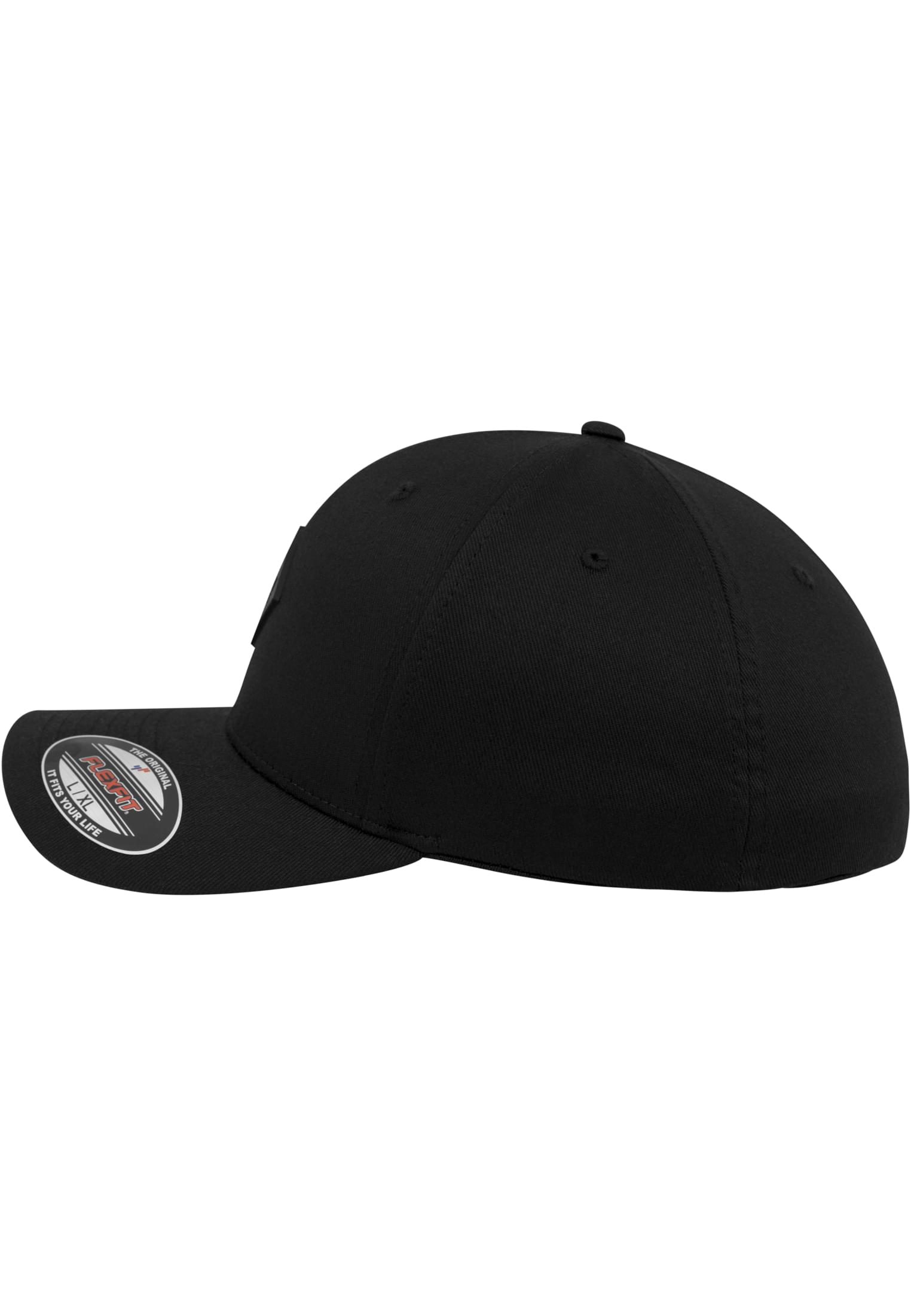 Synthetic Leatherpatch Flexfit Cap | blk/blk