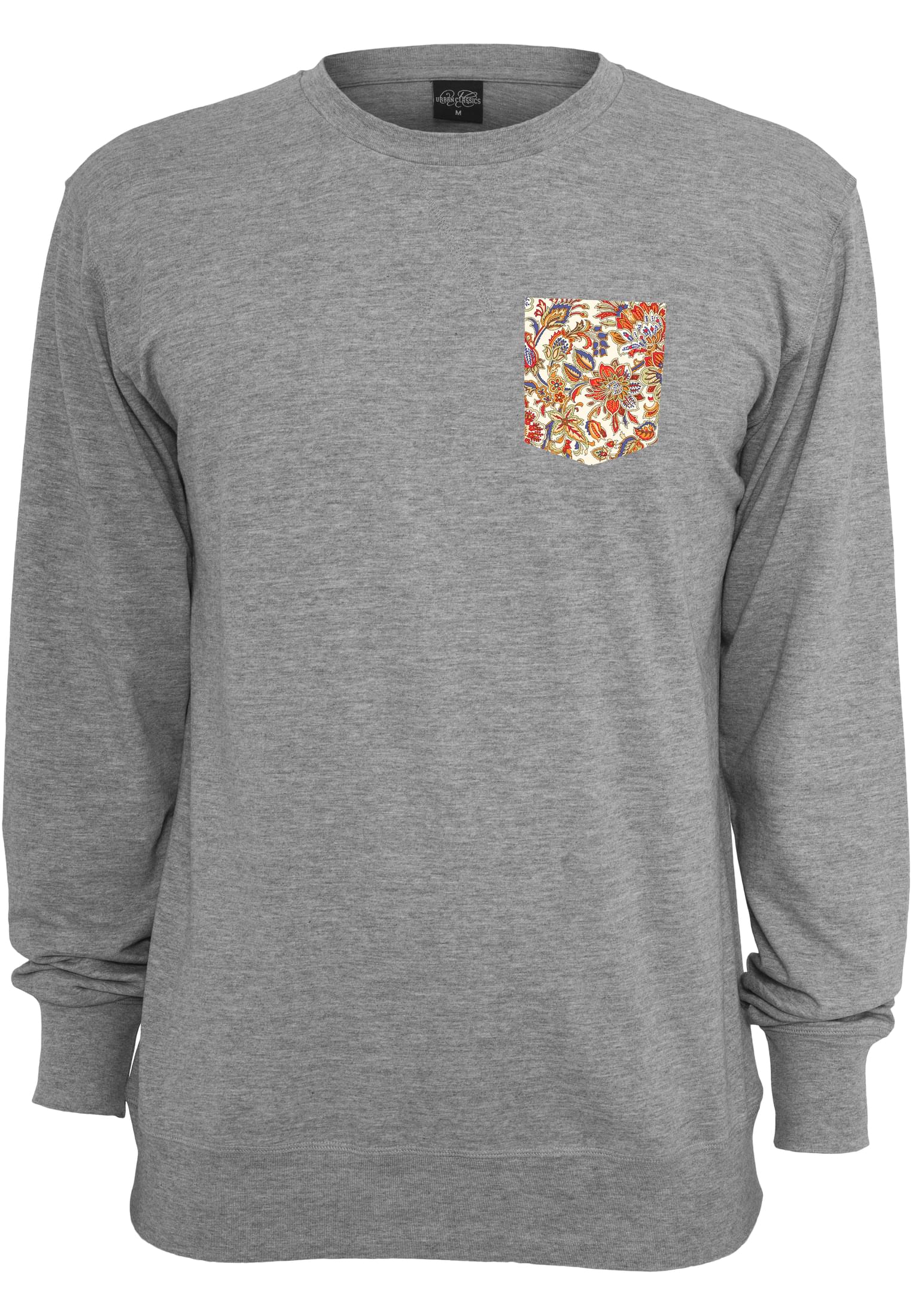 Contrast Pocket Crewneck | grey/flower