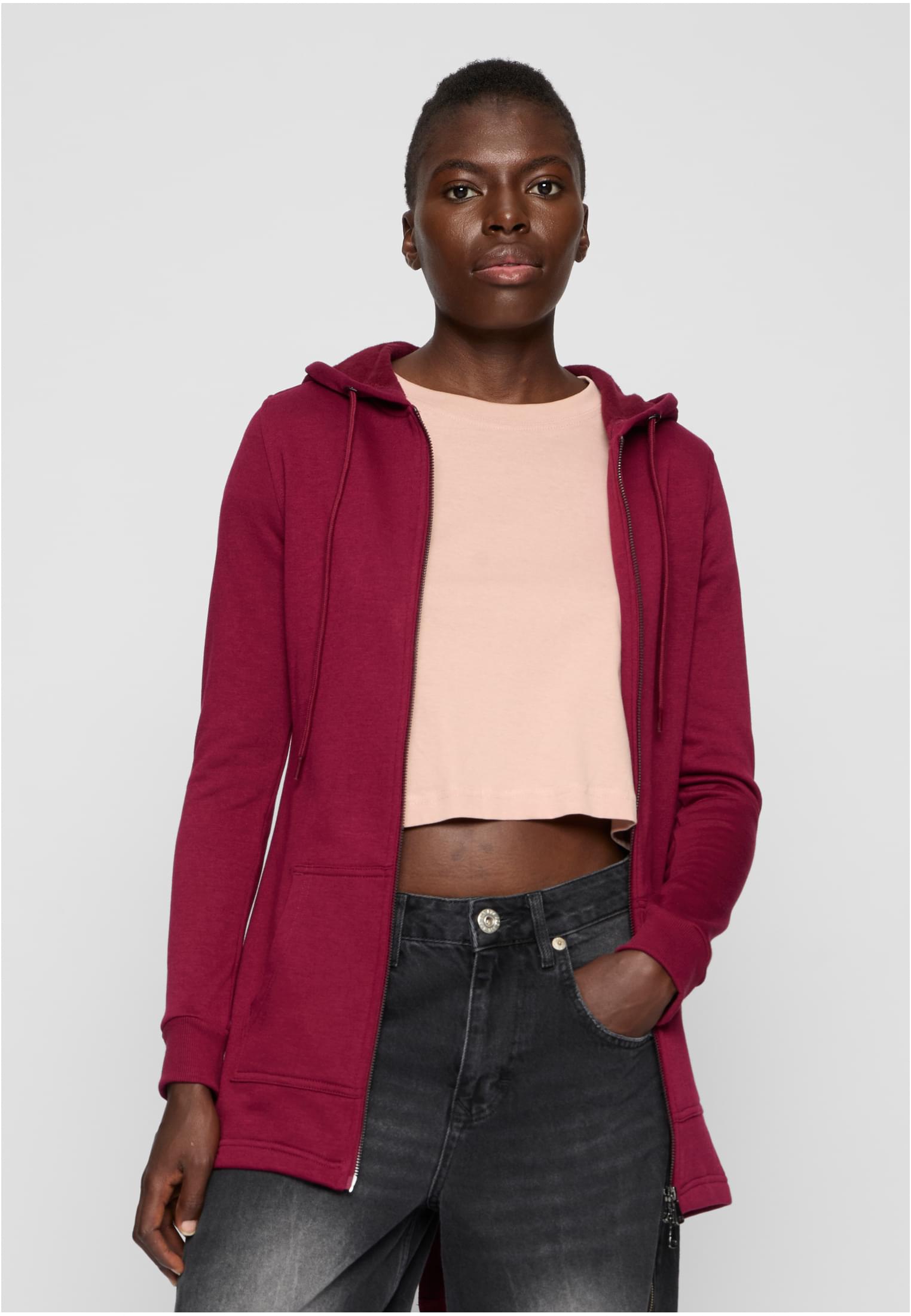 Ladies Sweat Parka | burgundy