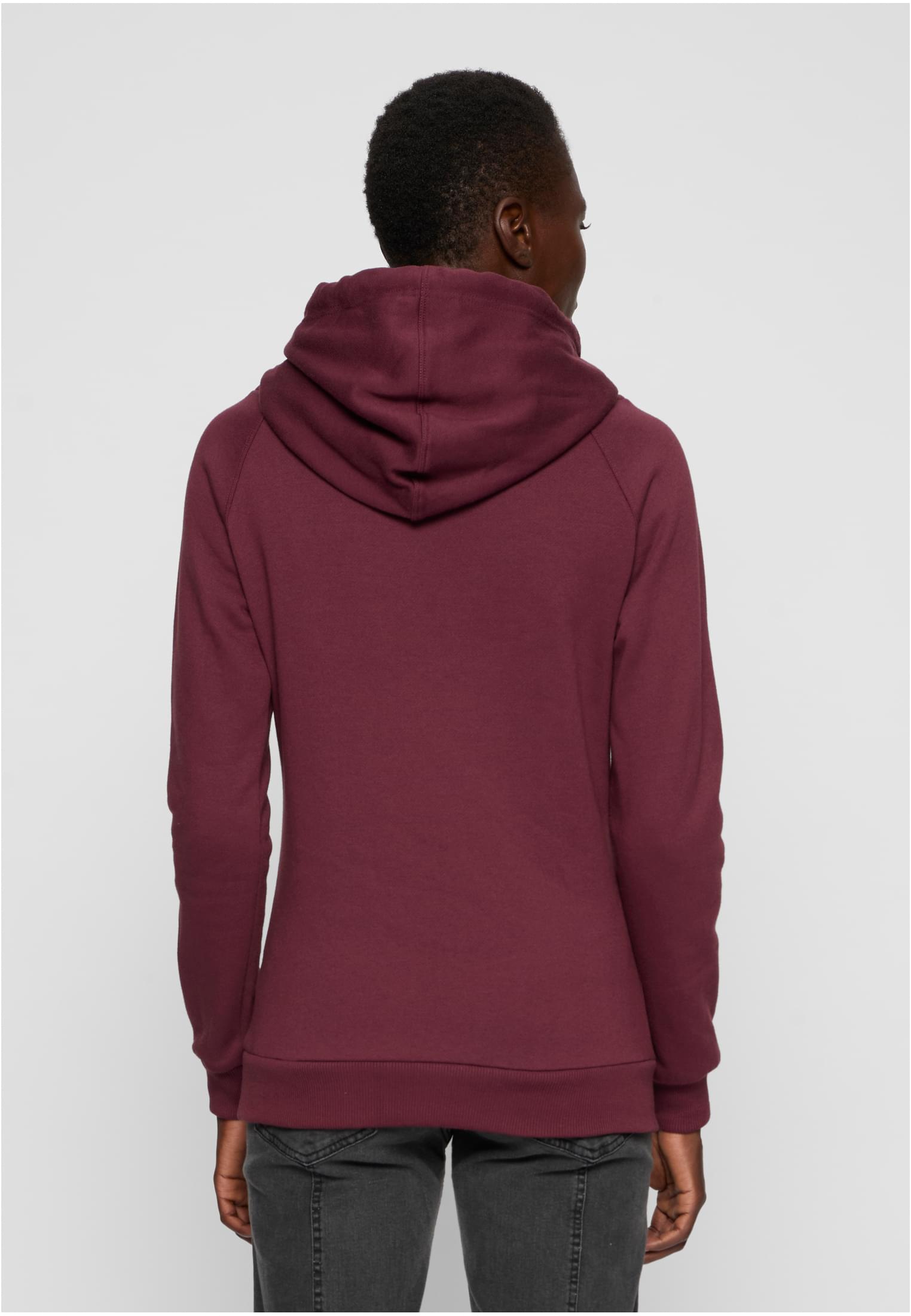 Ladies Raglan High Neck Hoody | cherry