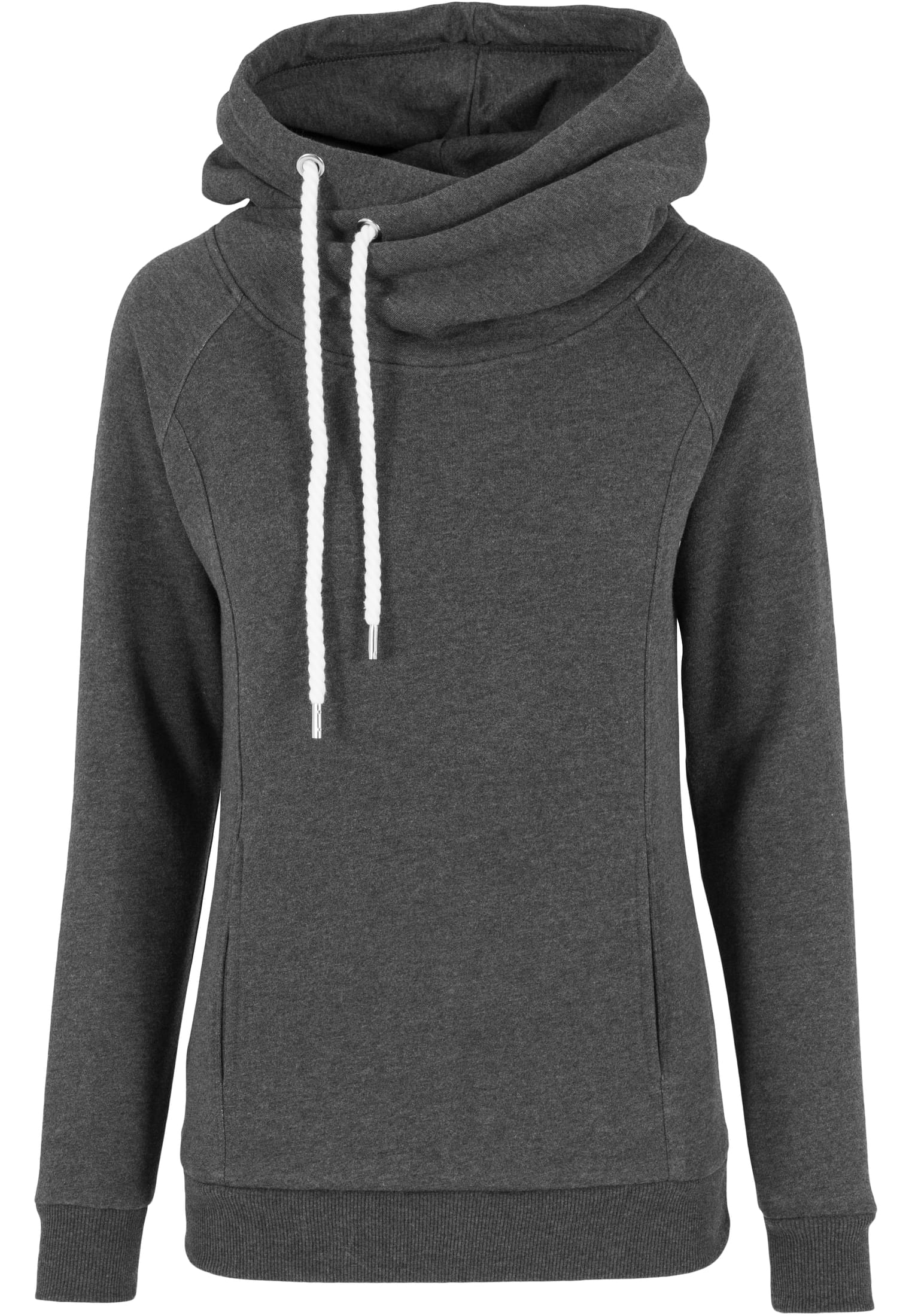 Ladies Raglan High Neck Hoody | charcoal