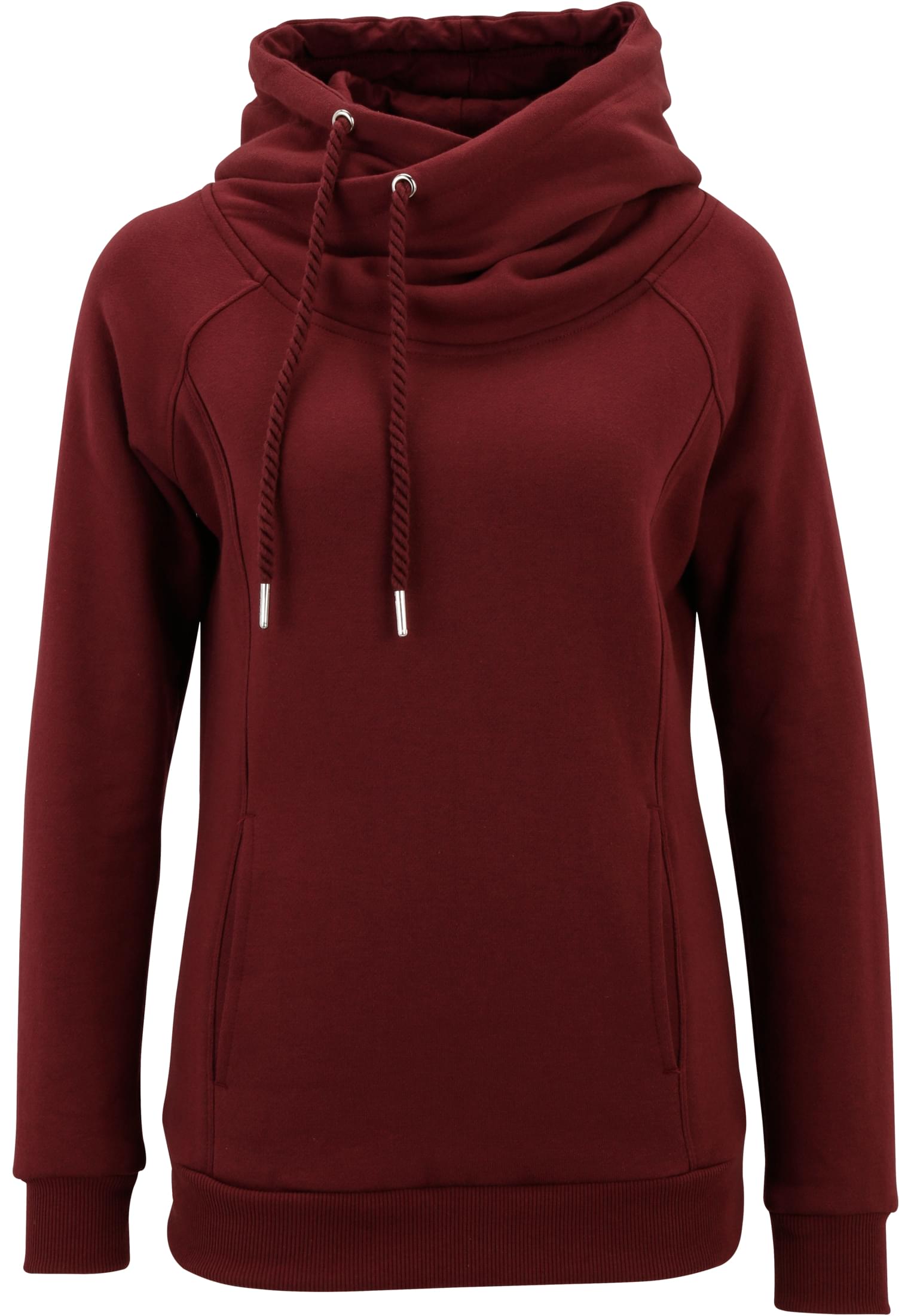 Ladies Raglan High Neck Hoody | cherry