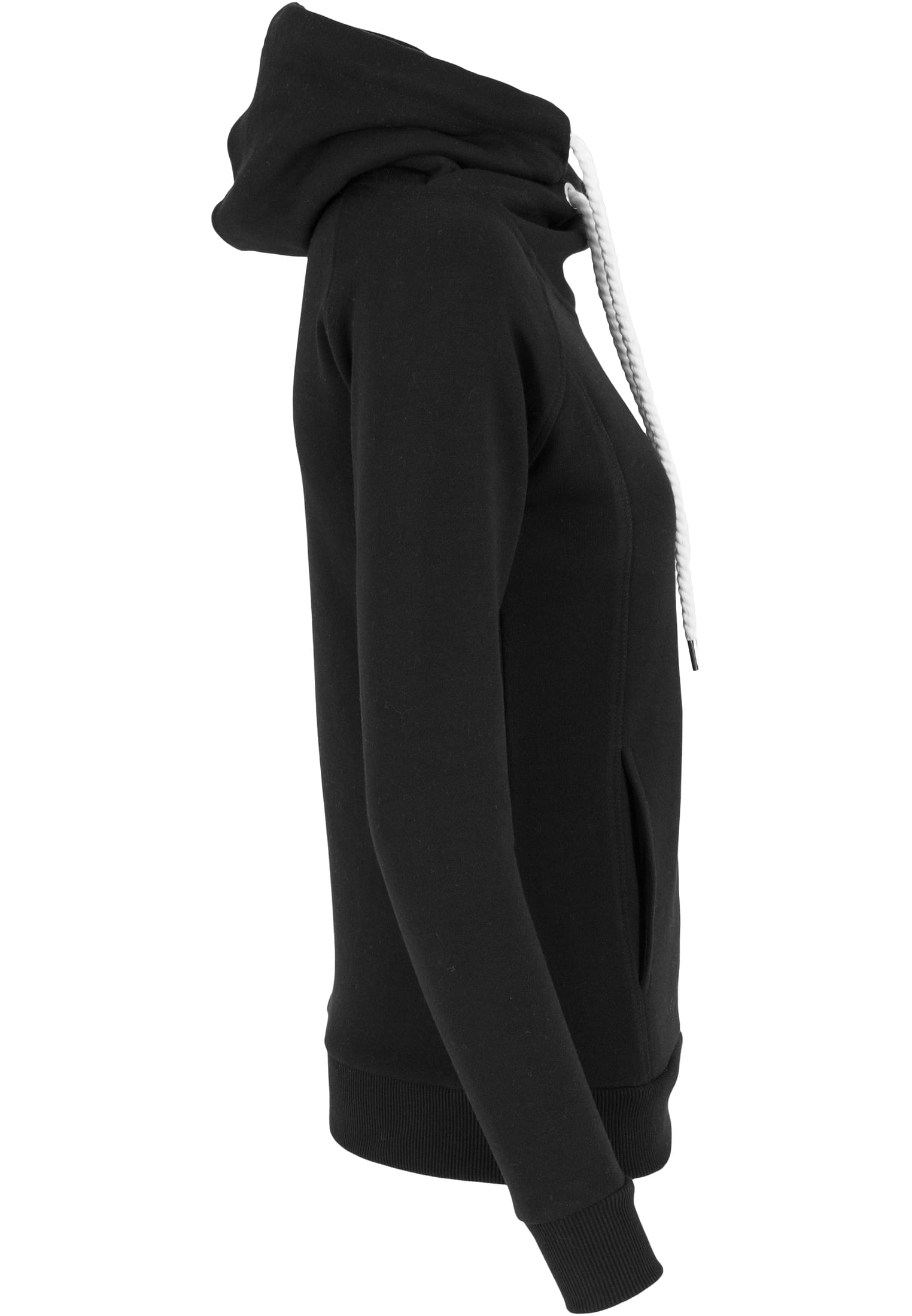 Ladies Raglan High Neck Hoody | black