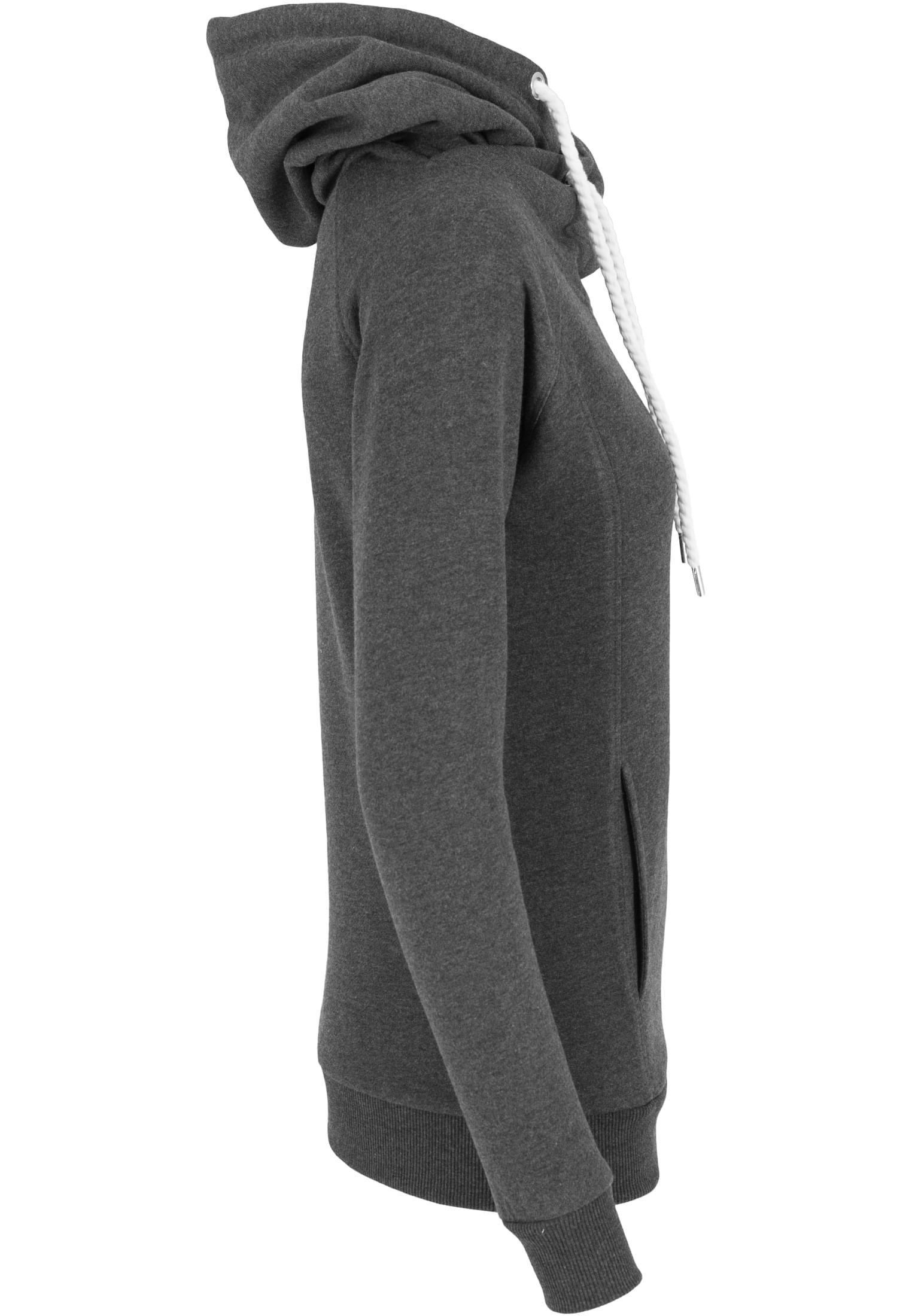 Ladies Raglan High Neck Hoody | charcoal