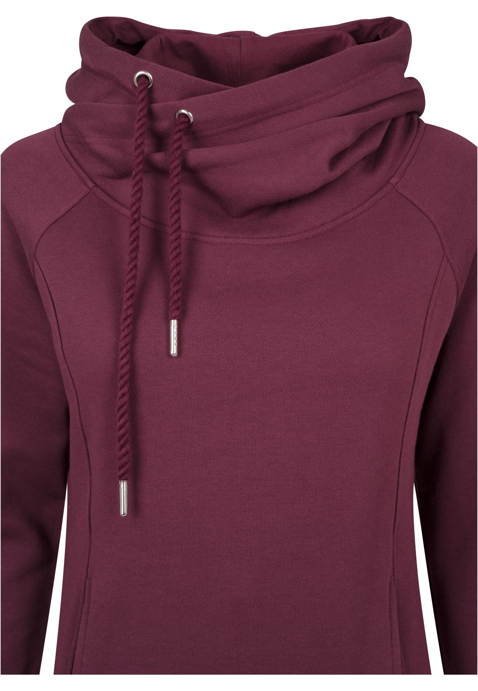 Ladies Raglan High Neck Hoody | cherry