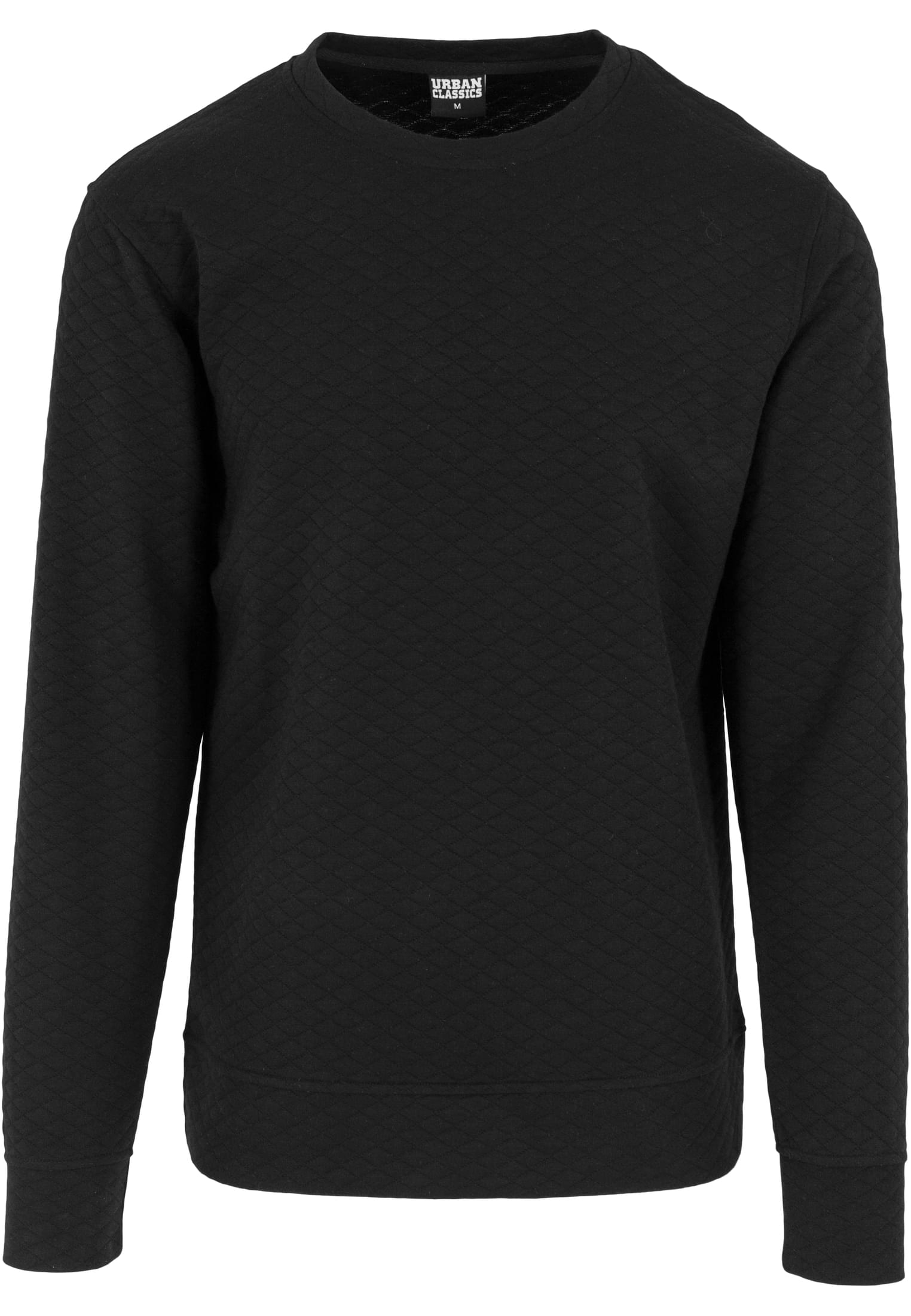 Diamond Quilt Crewneck | black