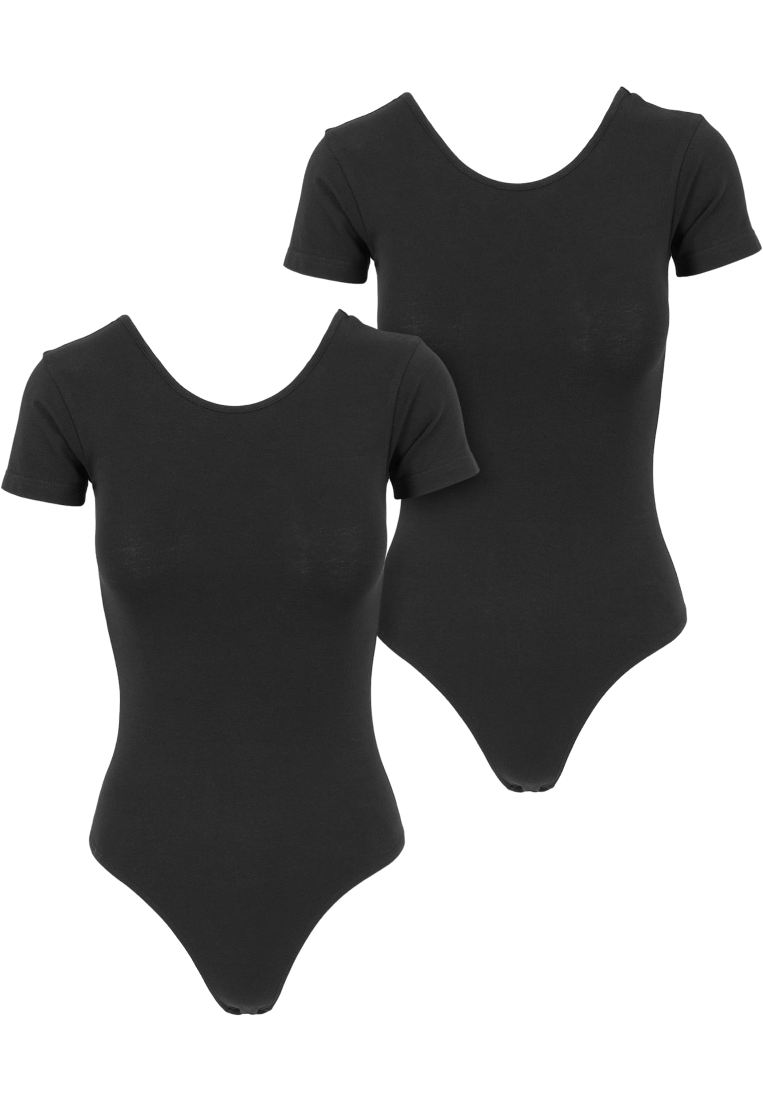 Ladies Stretch Jersey Body 2-Pack | black+black