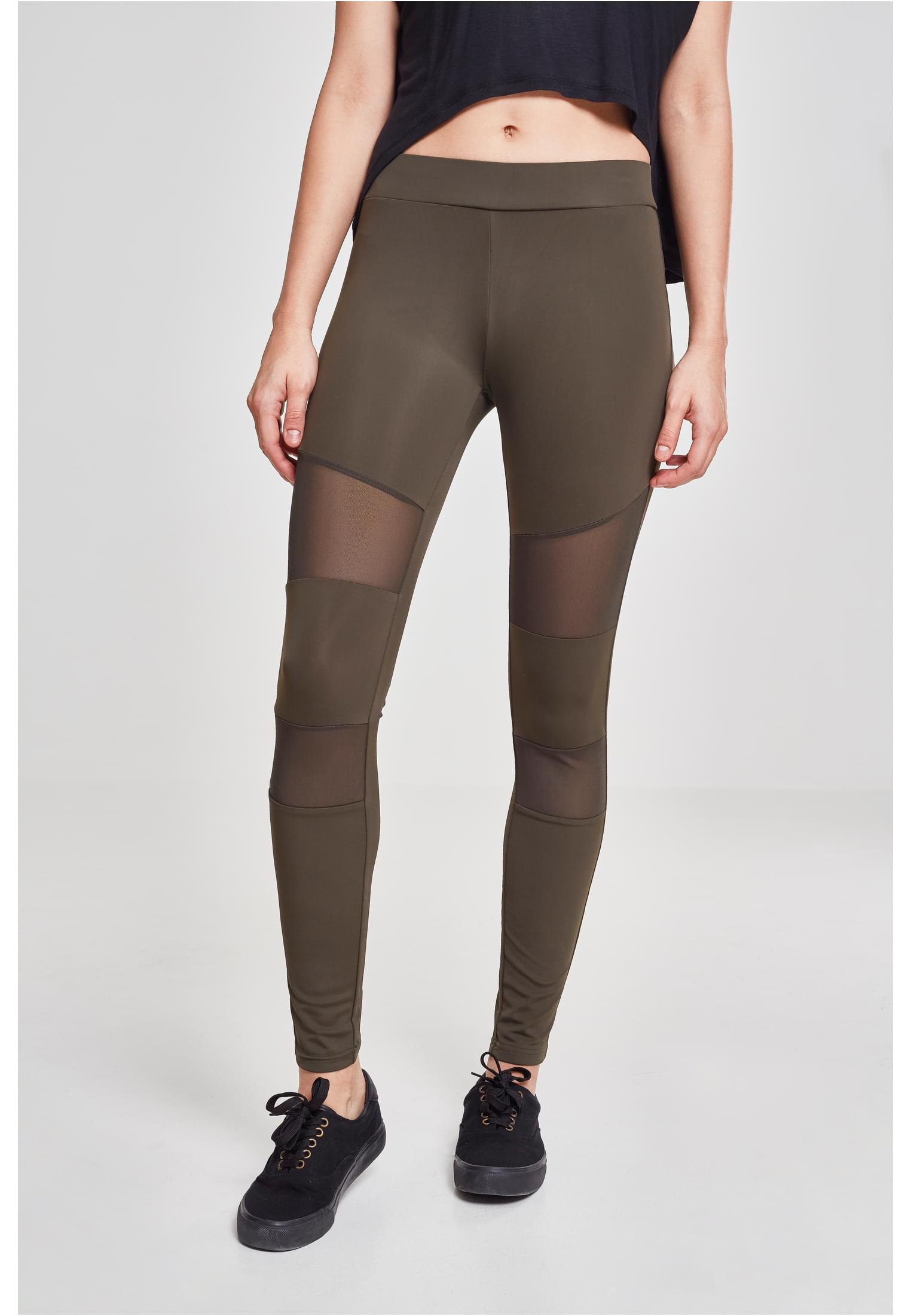 Ladies Tech Mesh Leggings | dark olive