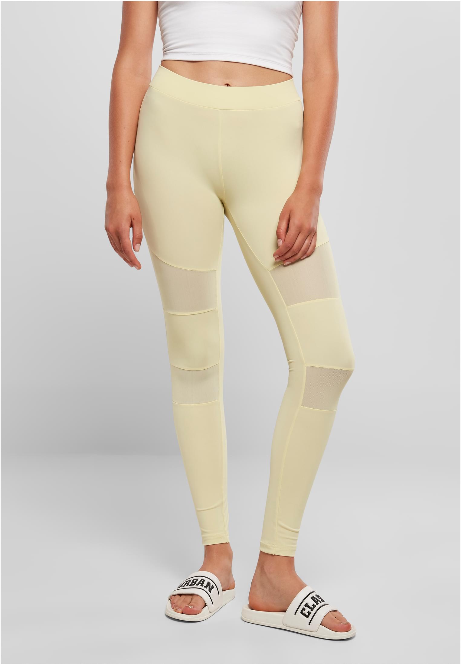 Ladies Tech Mesh Leggings | softyellow