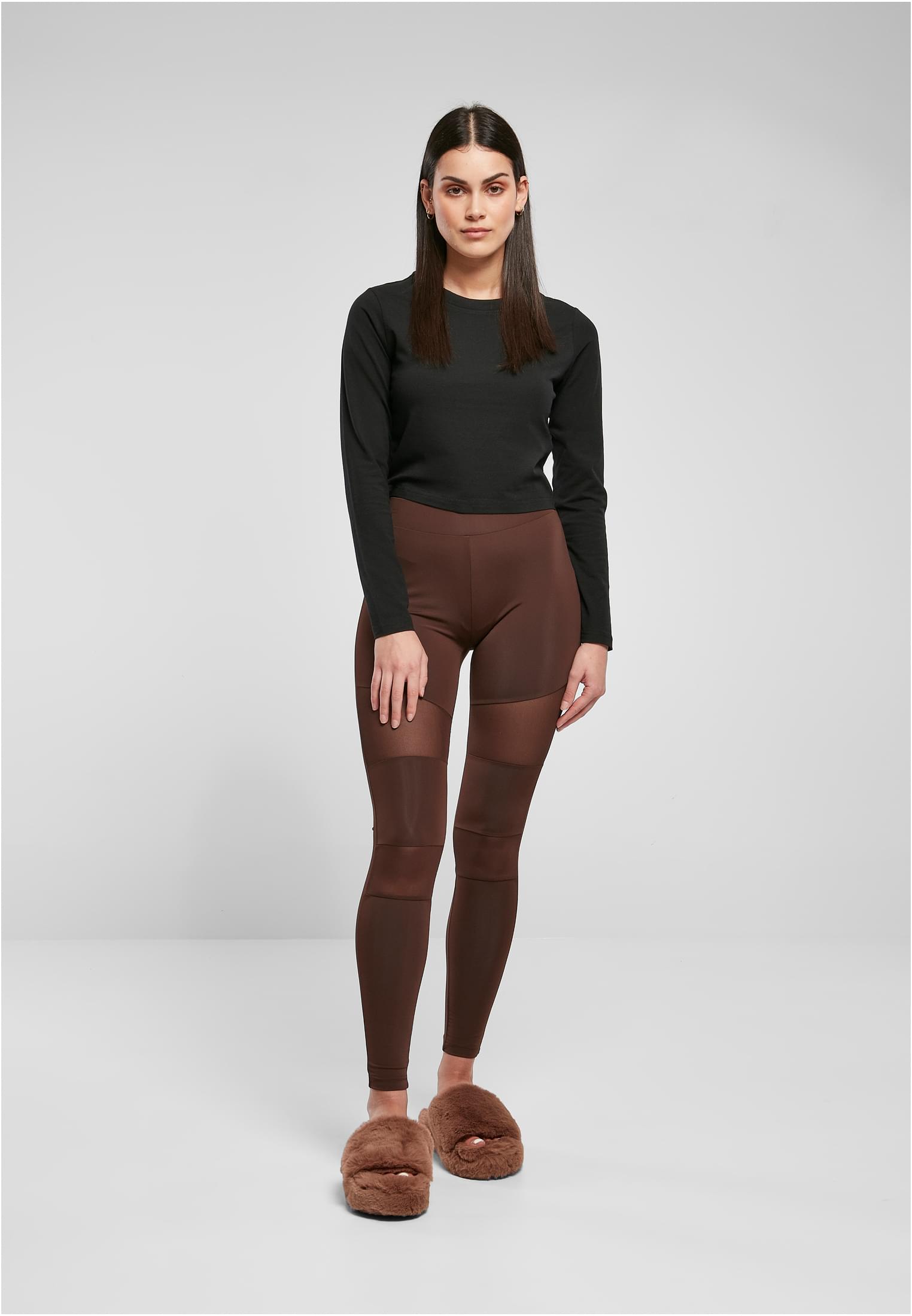 Ladies Tech Mesh Leggings | brown