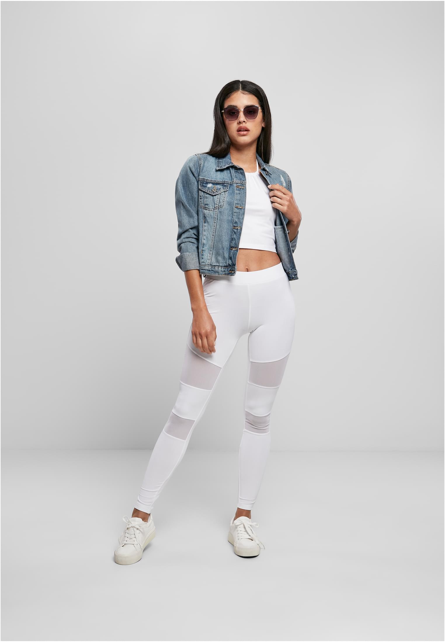 Ladies Tech Mesh Leggings | white