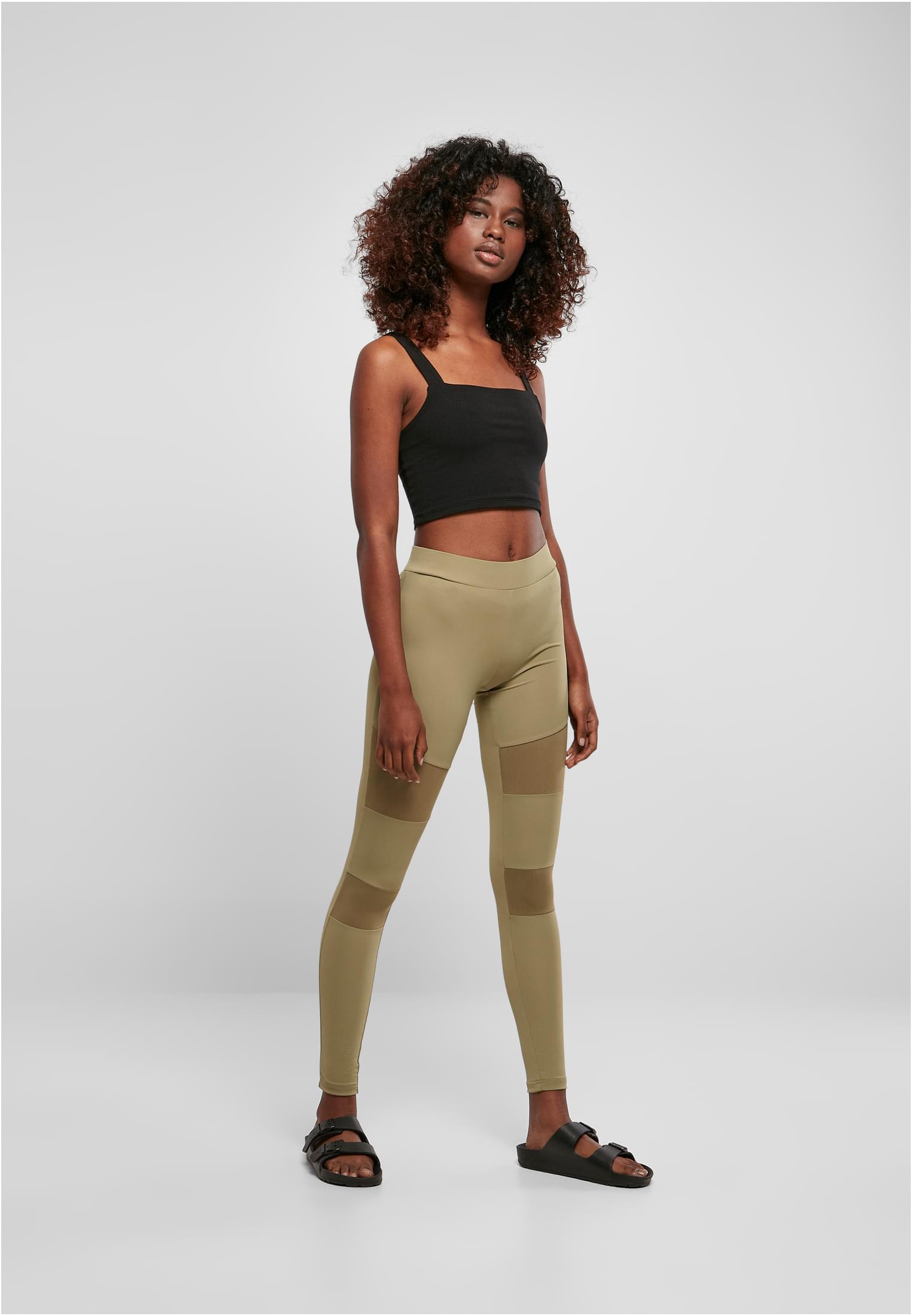 Ladies Tech Mesh Leggings | khaki