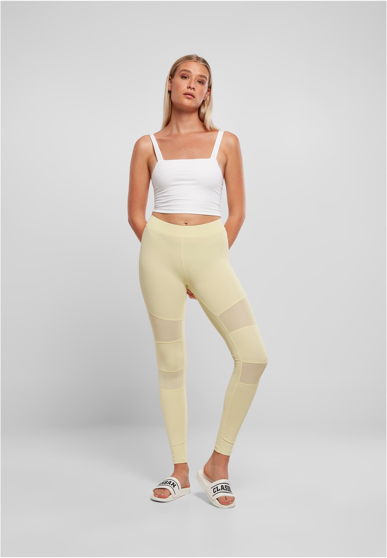 Ladies Tech Mesh Leggings | softyellow