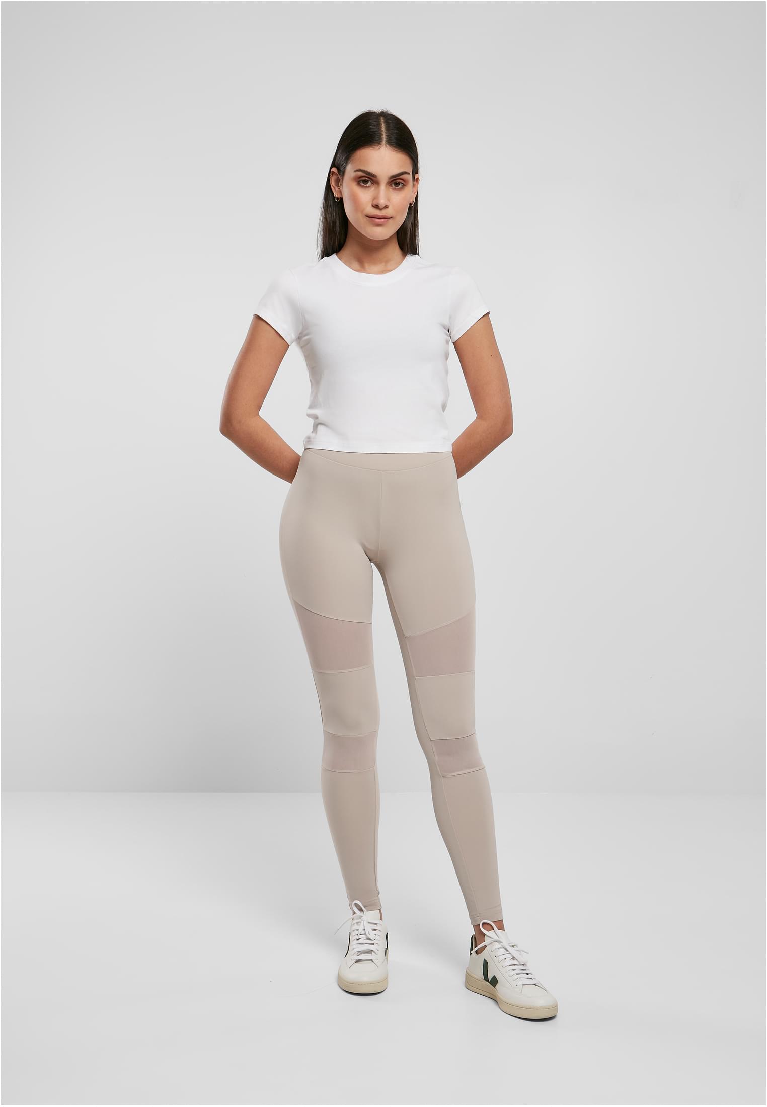 Ladies Tech Mesh Leggings | warmgrey